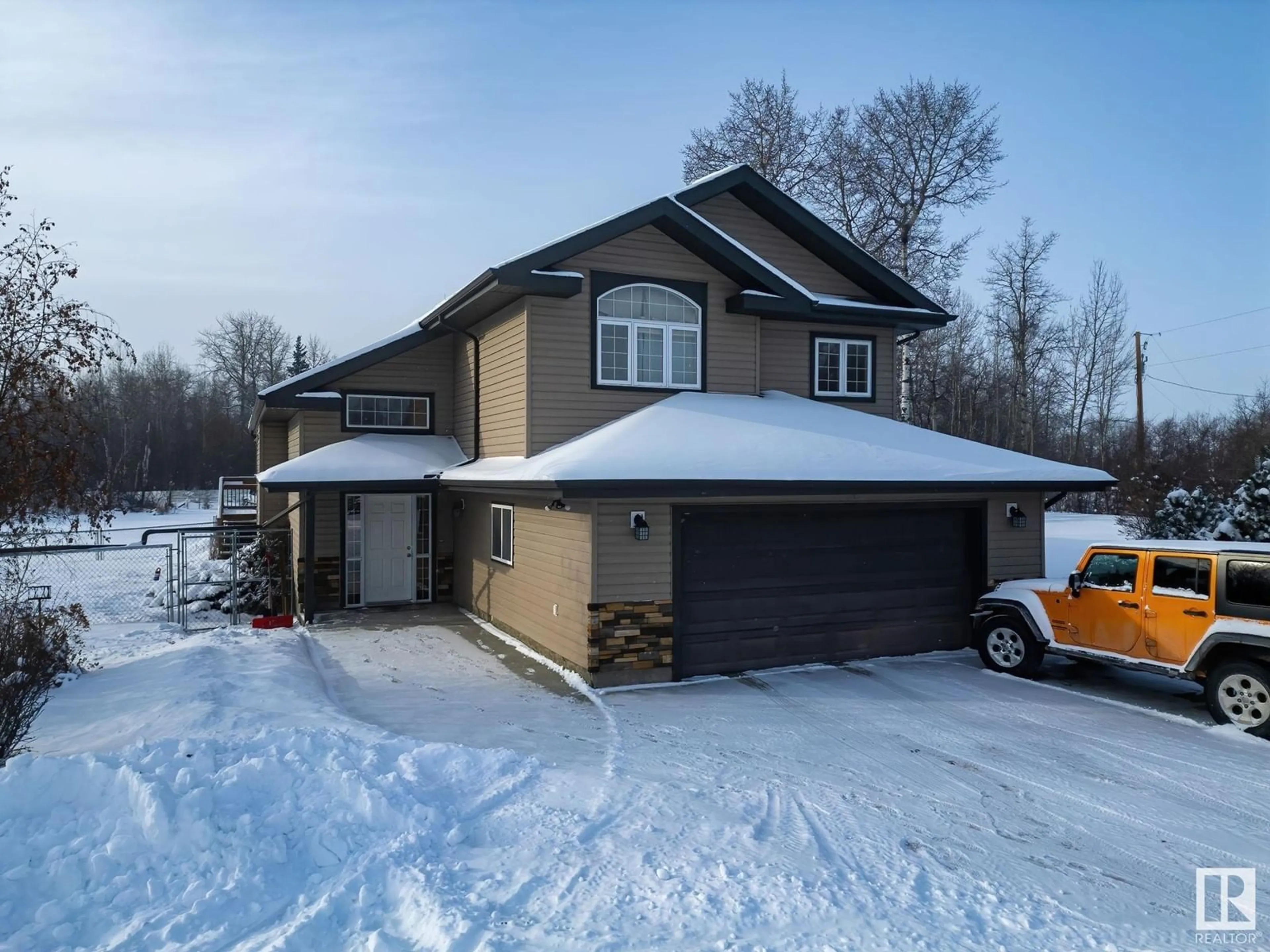 A pic from outside/outdoor area/front of a property/back of a property/a pic from drone, street for #201 2306 TWP ROAD 540, Rural Lac Ste. Anne County Alberta T0E1V0