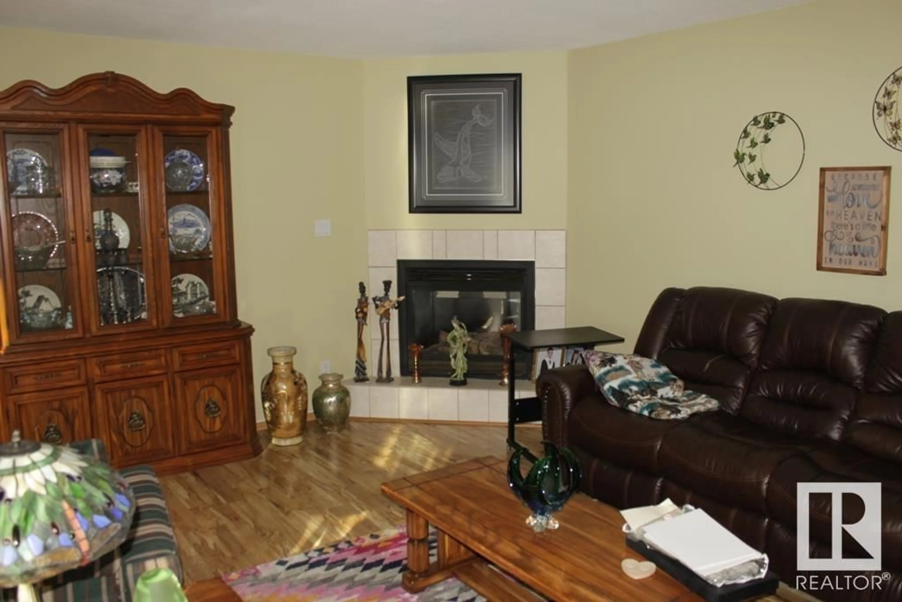 Living room with furniture, wood/laminate floor for 5108 53 AV, Ryley Alberta T0B4A0