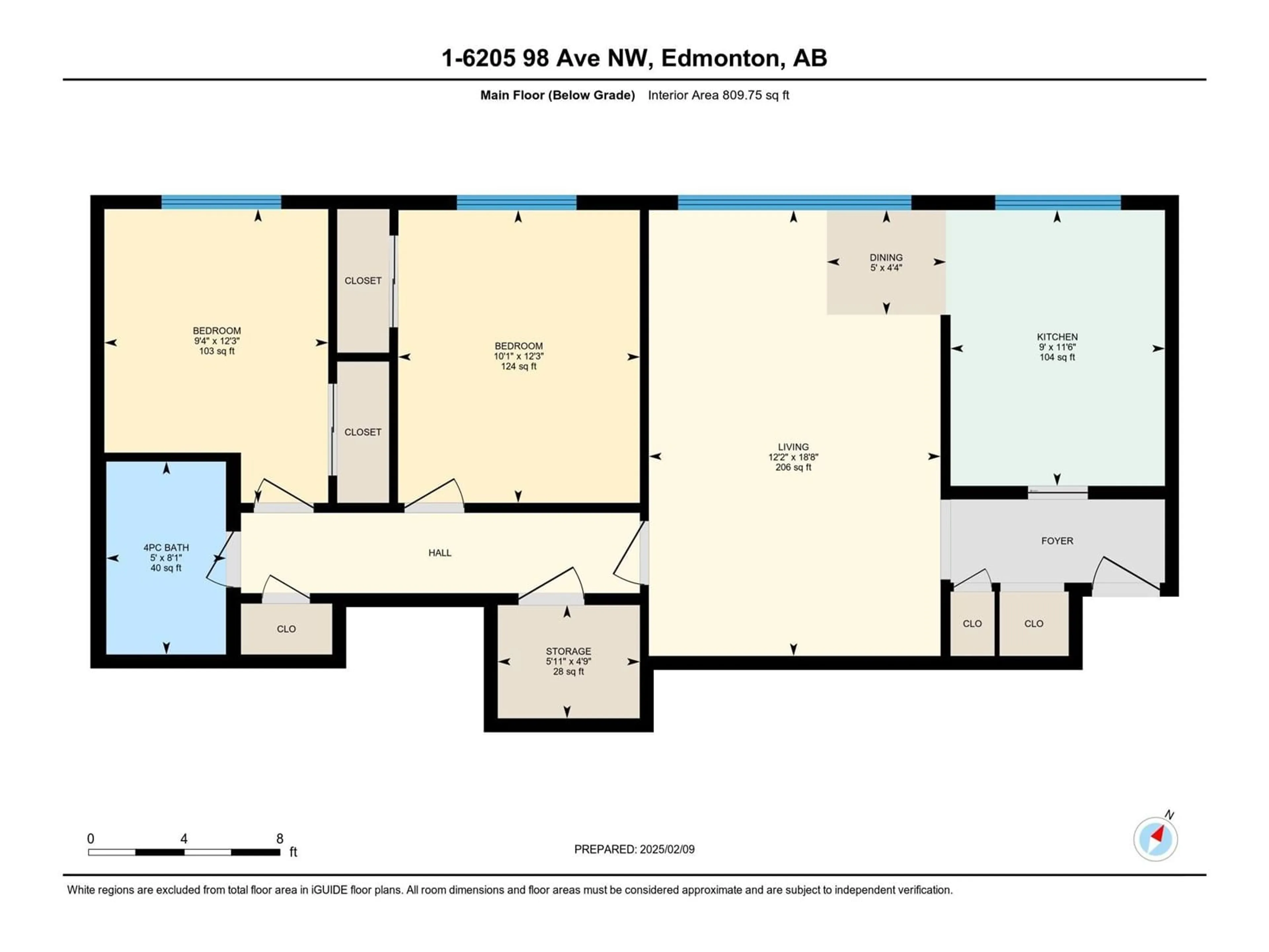 Floor plan for #1 6205 98 AV NW, Edmonton Alberta T6E1S2