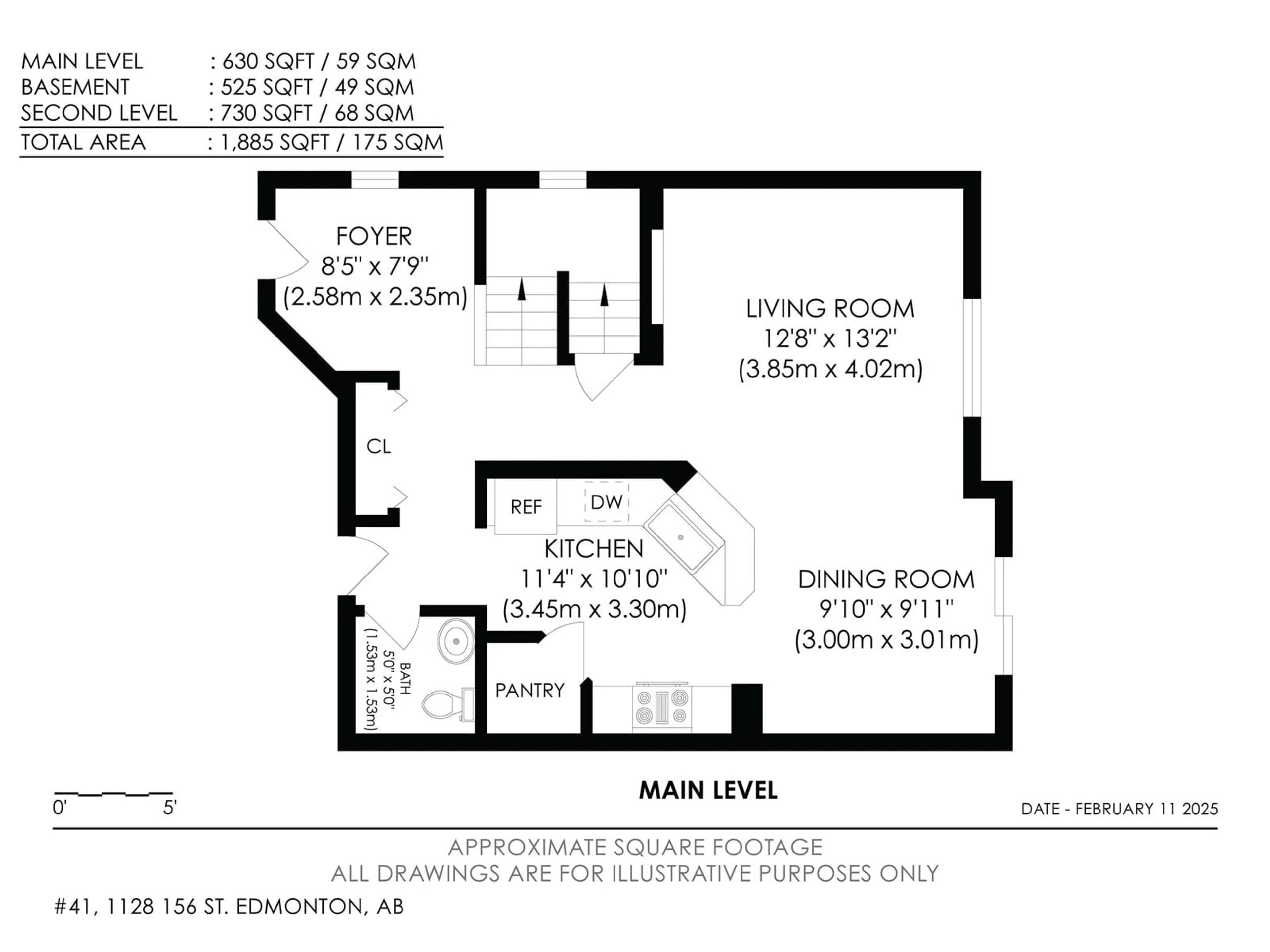 Floor plan for #41 1128 156 ST NW, Edmonton Alberta T6R0C9