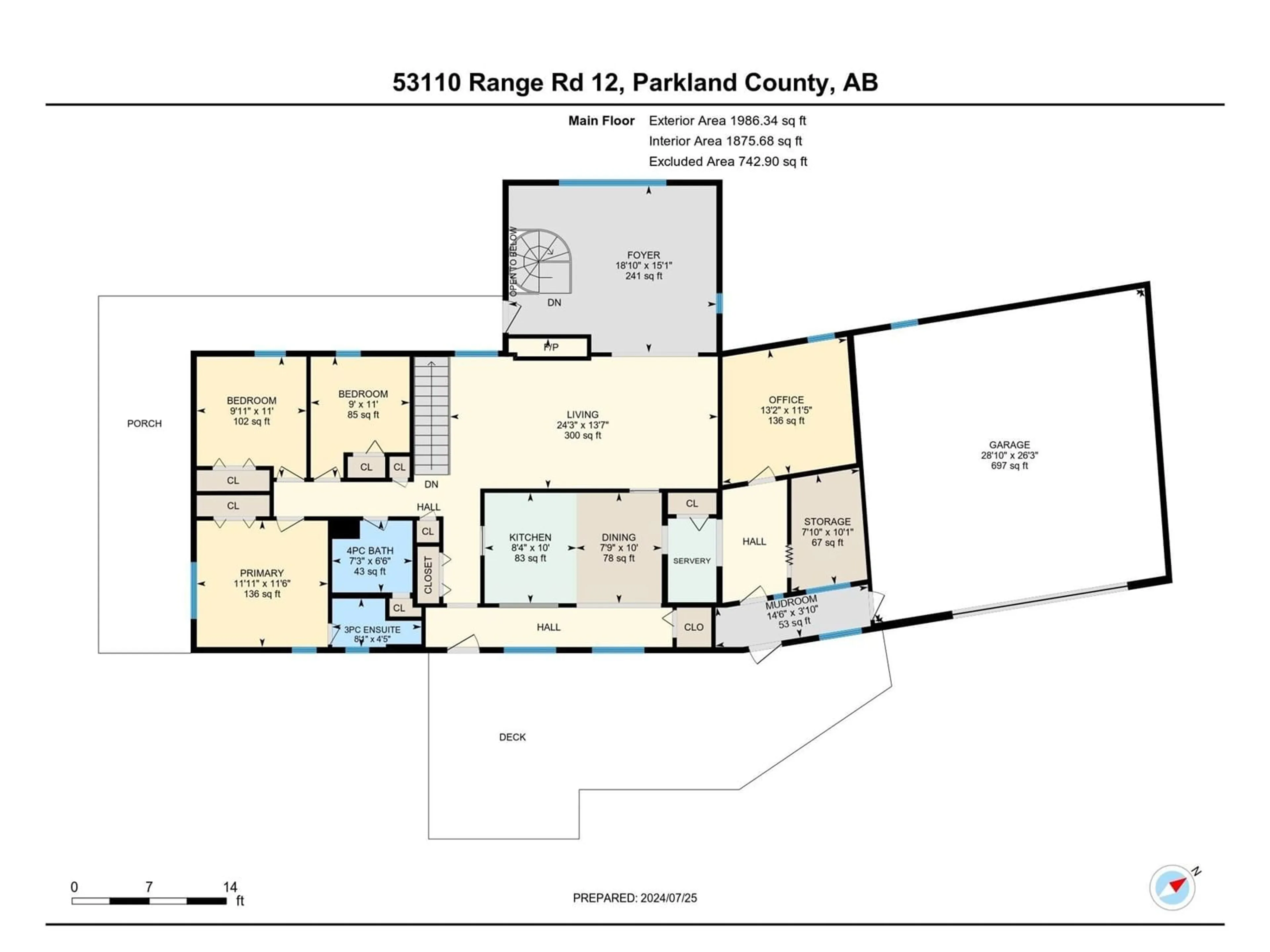 Floor plan for 53110 RGE RD 12, Rural Parkland County Alberta T7Y2T1