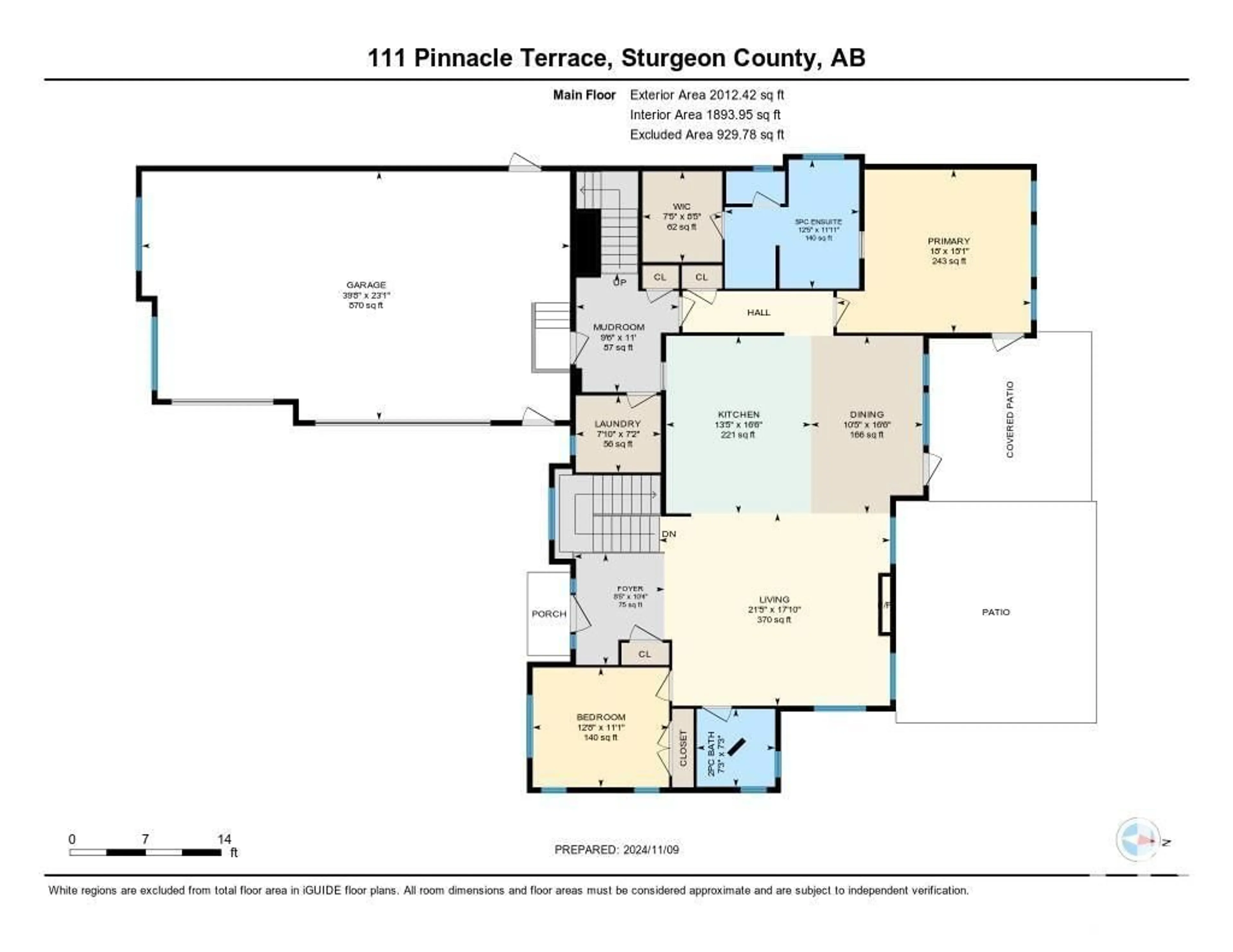 Floor plan for 111 Pinnacle TC, Rural Sturgeon County Alberta T8T0B5