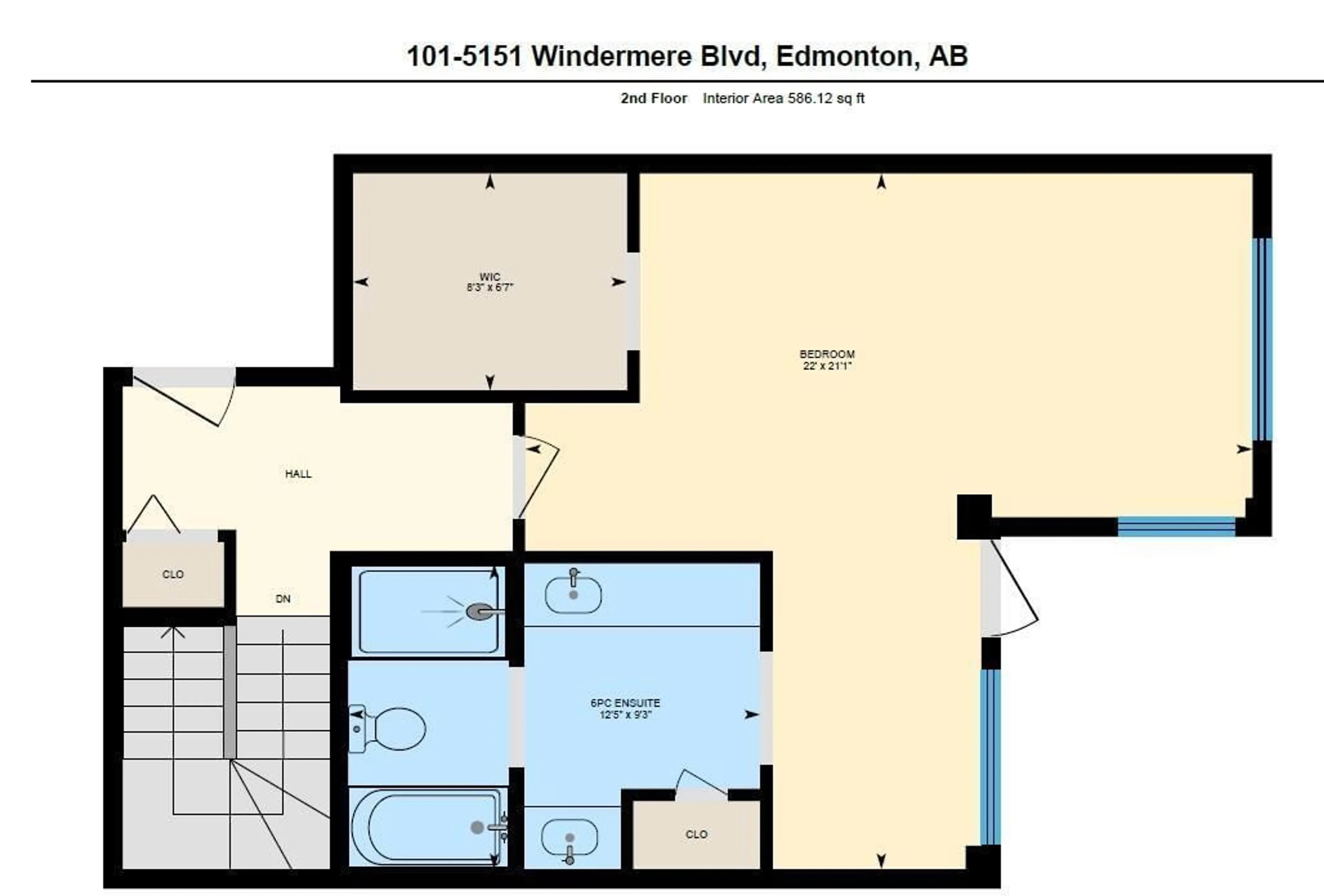 Floor plan for #101 5151 Windermere BV SW, Edmonton Alberta T6W2K4