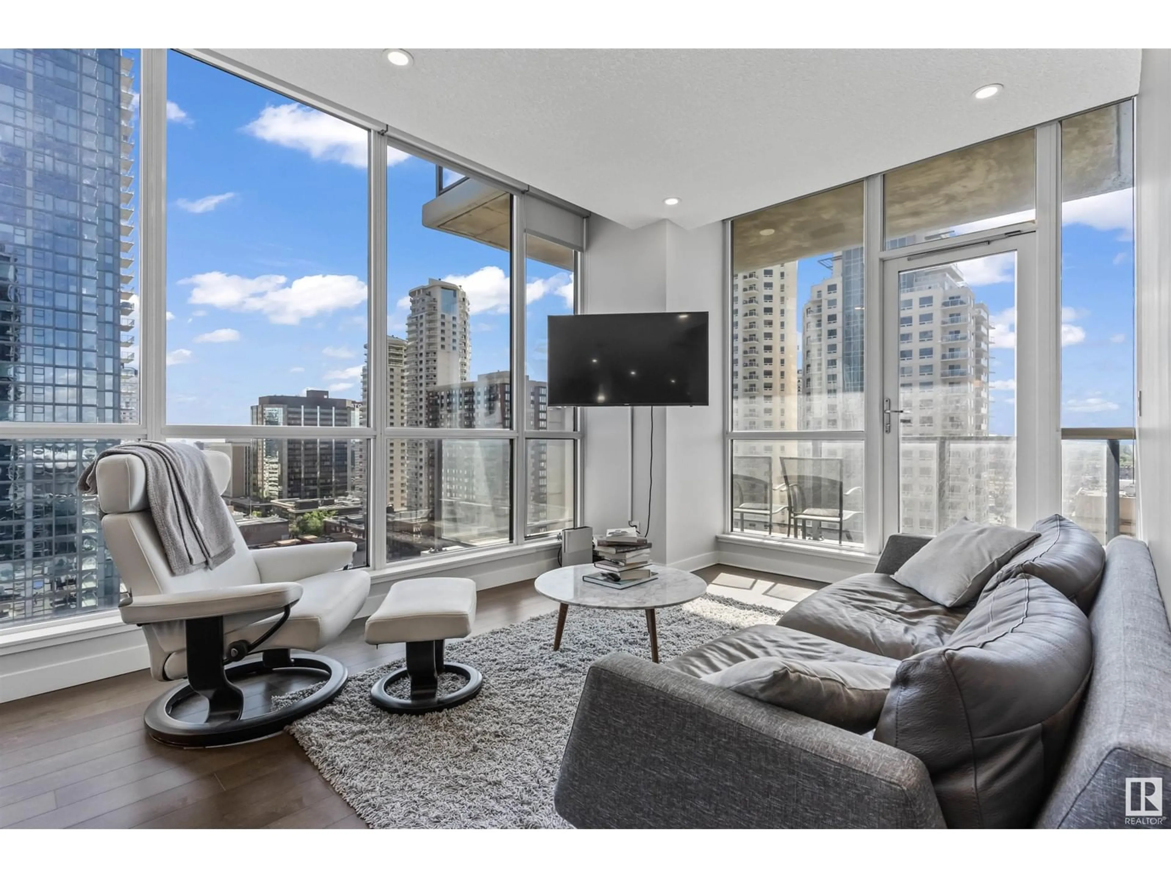 Living room with furniture, unknown for #1607 10238 103 ST NW, Edmonton Alberta T5J0G6