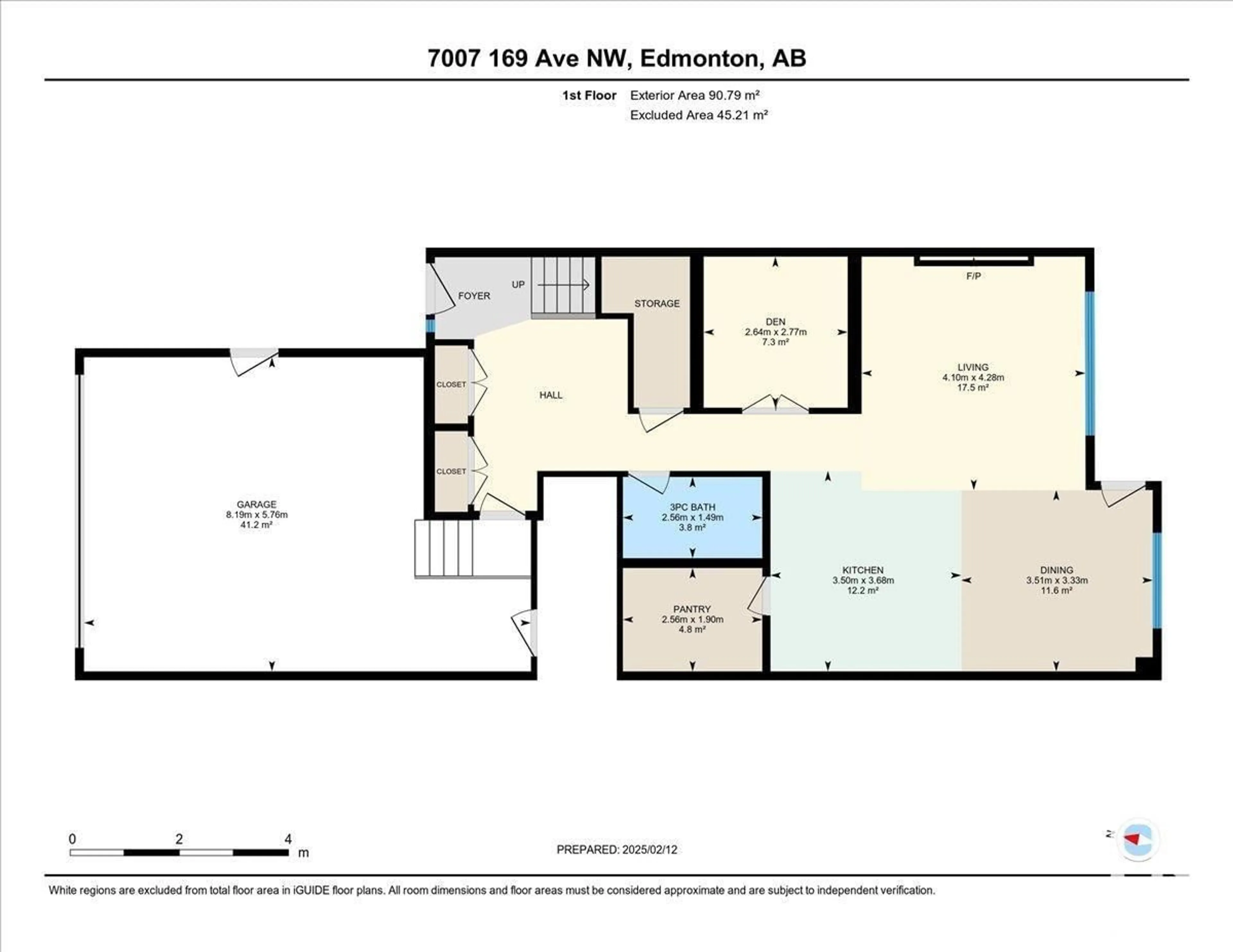 Floor plan for 7007 169 AV NW, Edmonton Alberta T5Z0H2