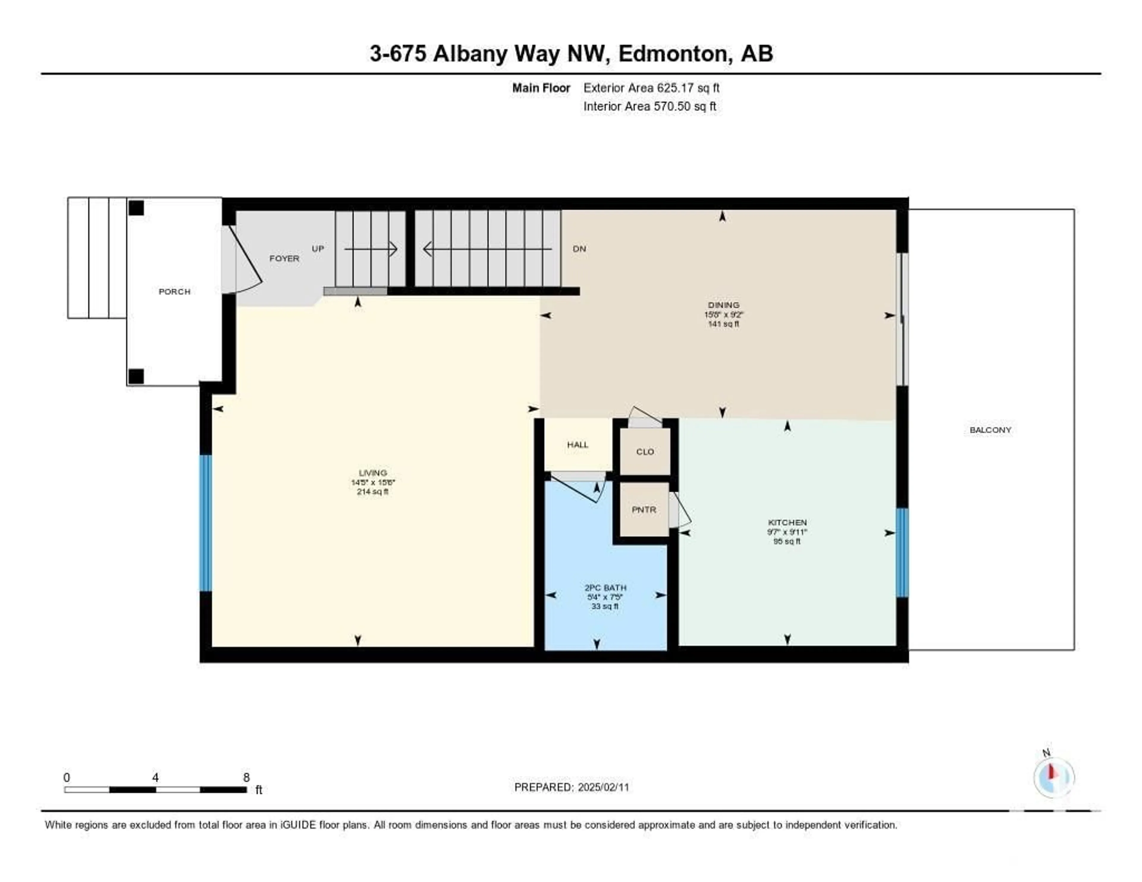 Floor plan for #3 675 ALBANY WY NW, Edmonton Alberta T6V0H1