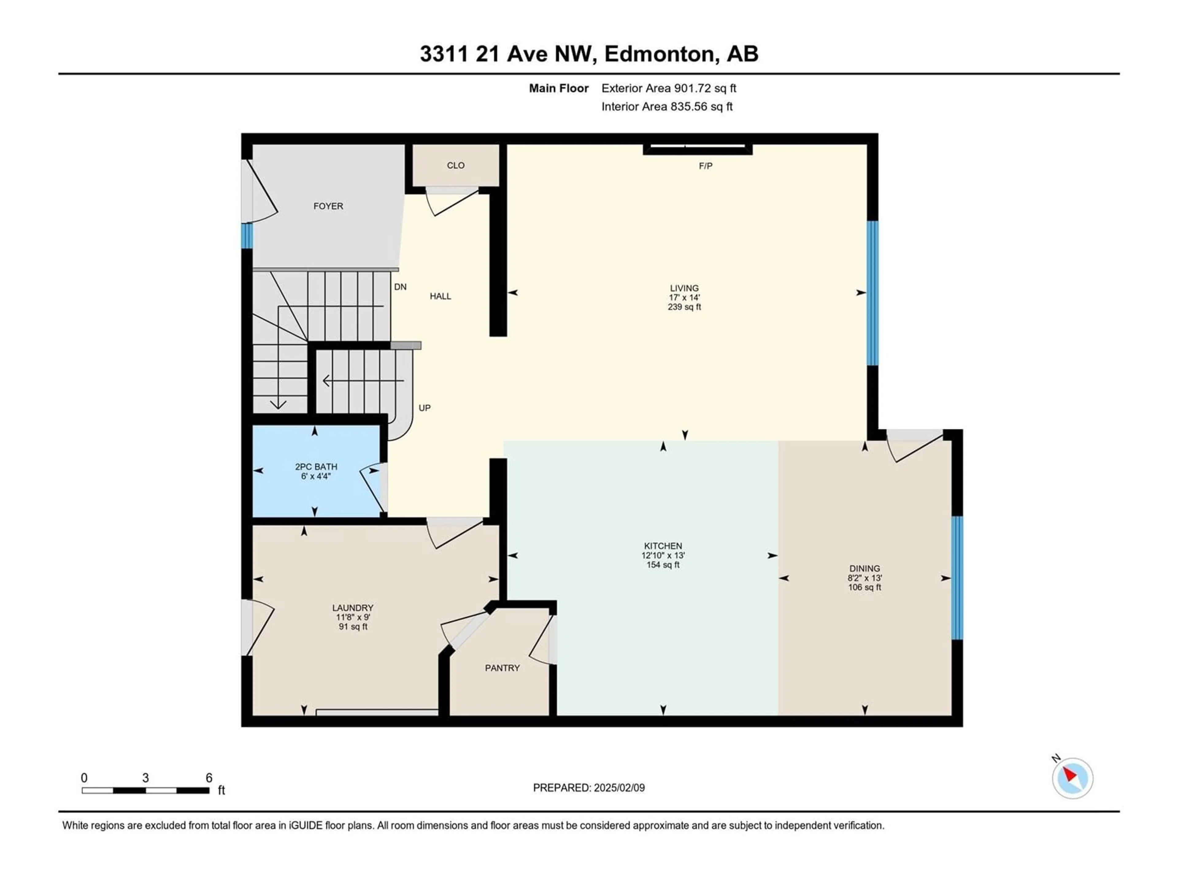 Floor plan for 3311 21 ave NW, Edmonton Alberta T6T0L1