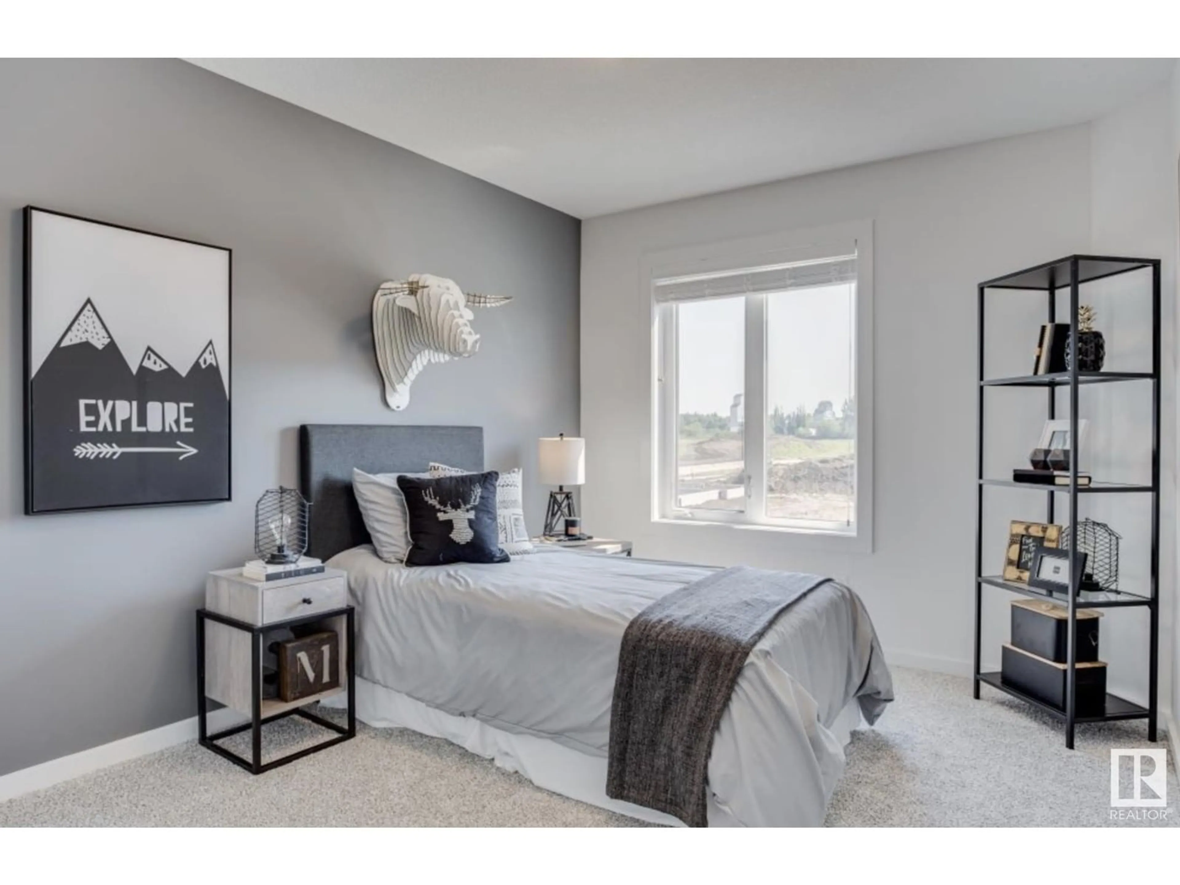 Bedroom with bed, unknown for 56 RHEA CR, St. Albert Alberta T8N7Z2
