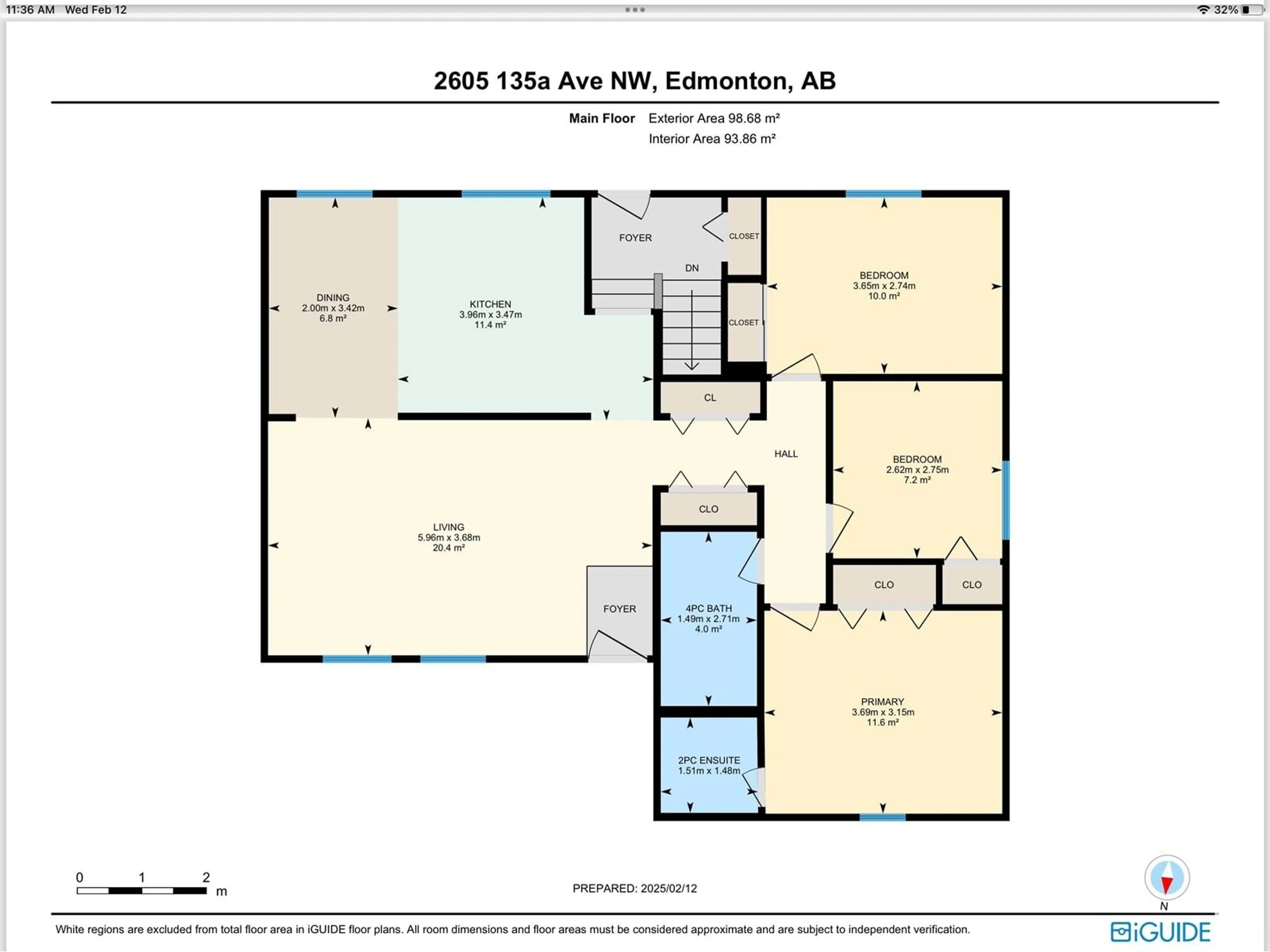 Floor plan for 2605 135A AV NW, Edmonton Alberta T5A3W9