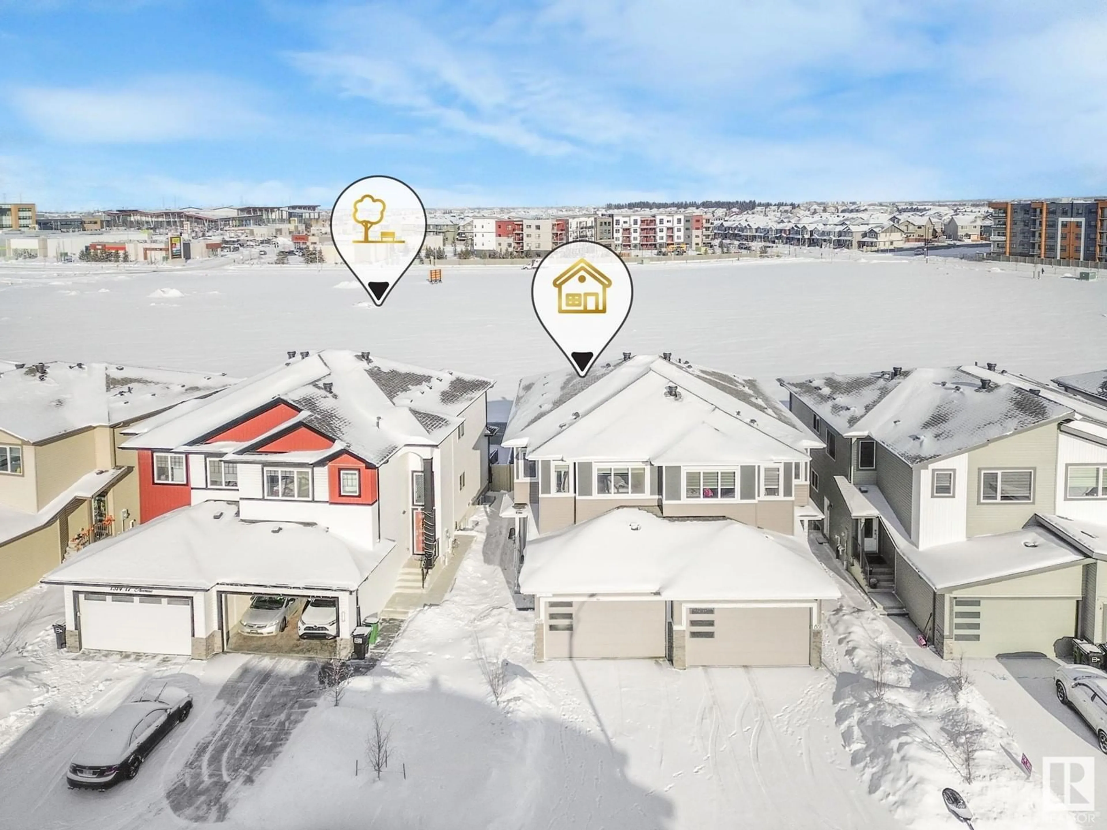 A pic from outside/outdoor area/front of a property/back of a property/a pic from drone, street for 1310 17 AV NW, Edmonton Alberta T6T2N5