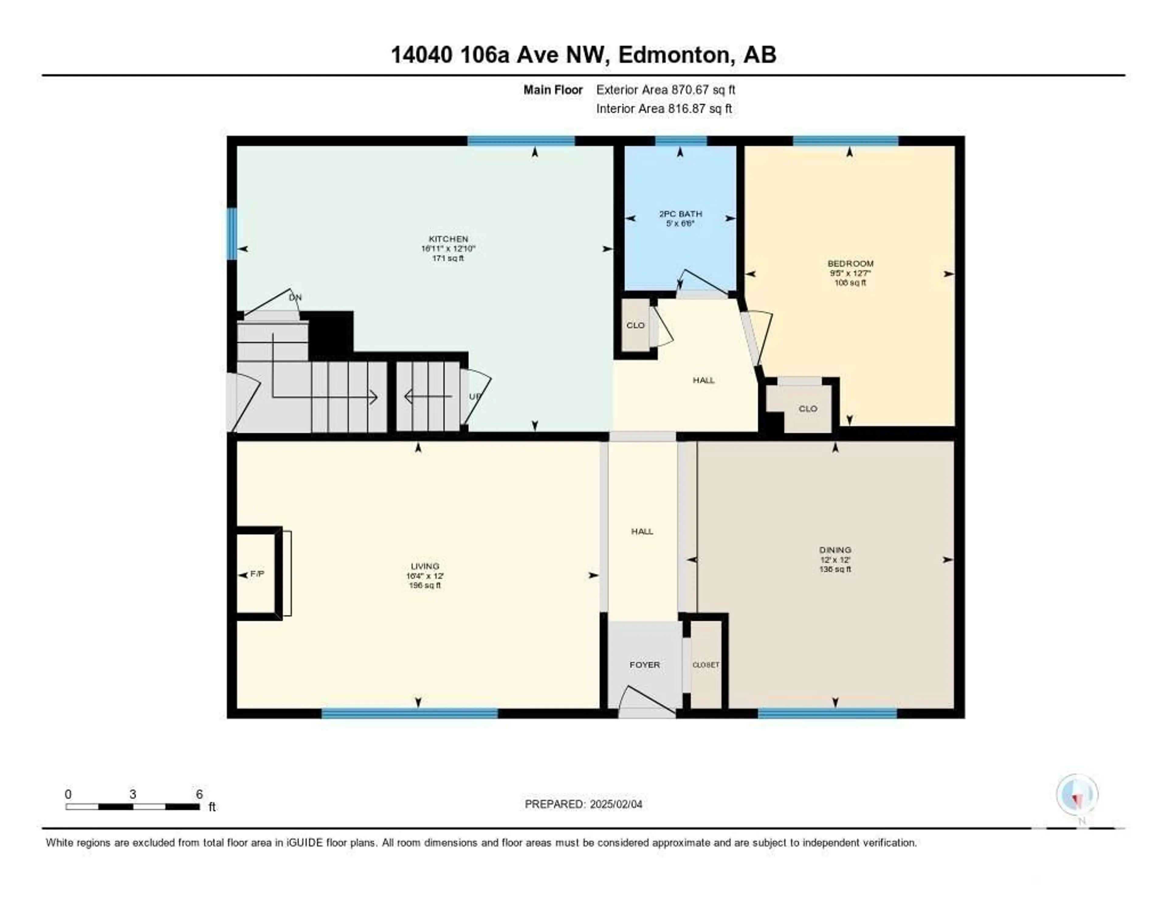 Floor plan for 14040 106A AV NW, Edmonton Alberta T5N1E1