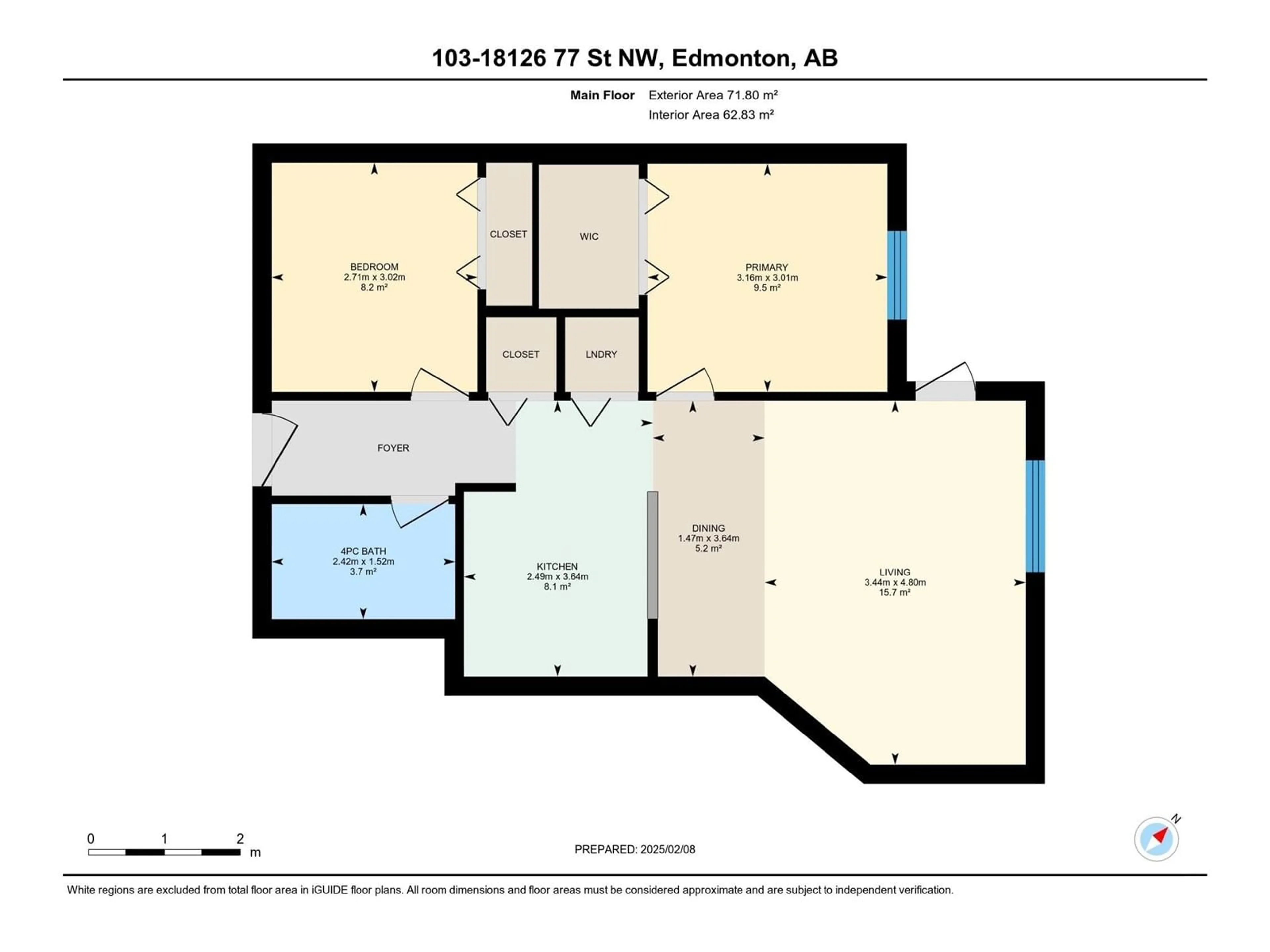 Floor plan for #103 18126 77 ST NW, Edmonton Alberta T5Z0N7