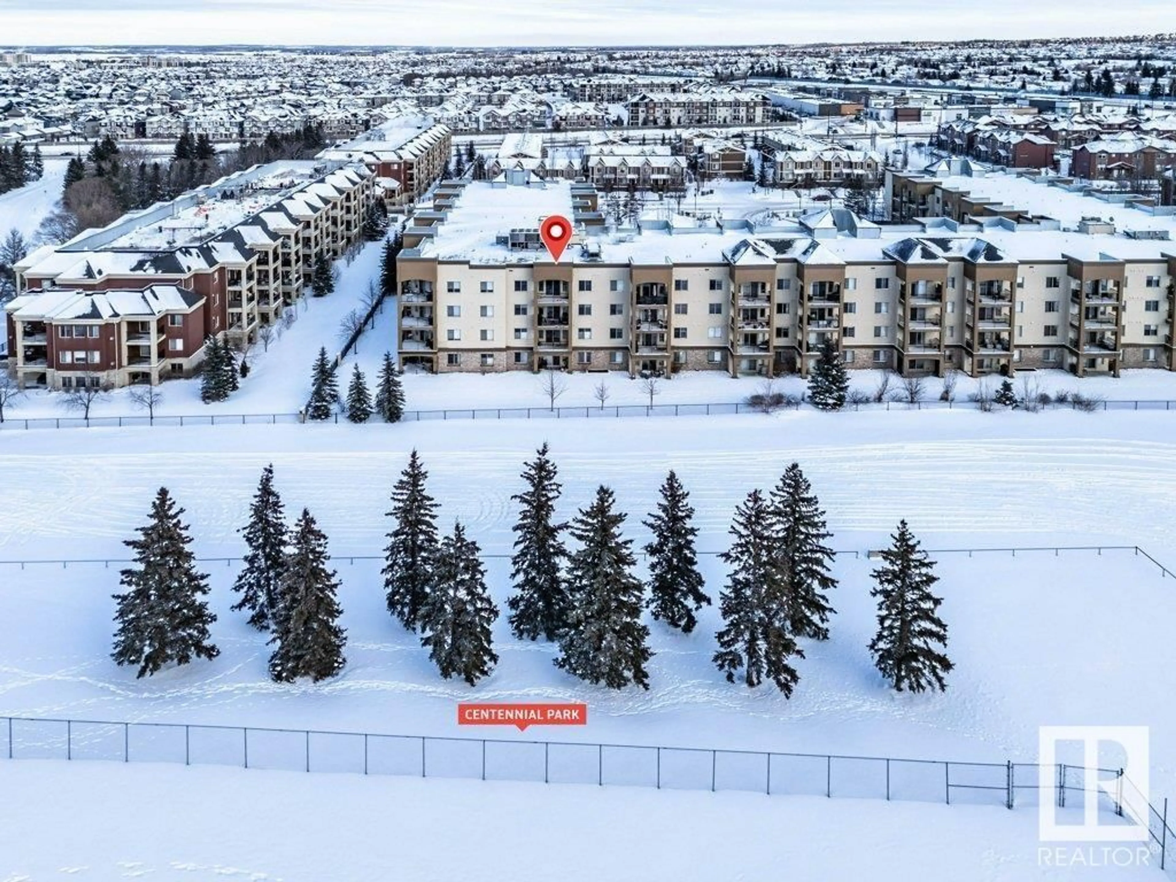 A pic from outside/outdoor area/front of a property/back of a property/a pic from drone, city buildings view from balcony for #312 400 PALISADES WY, Sherwood Park Alberta T8H0H4