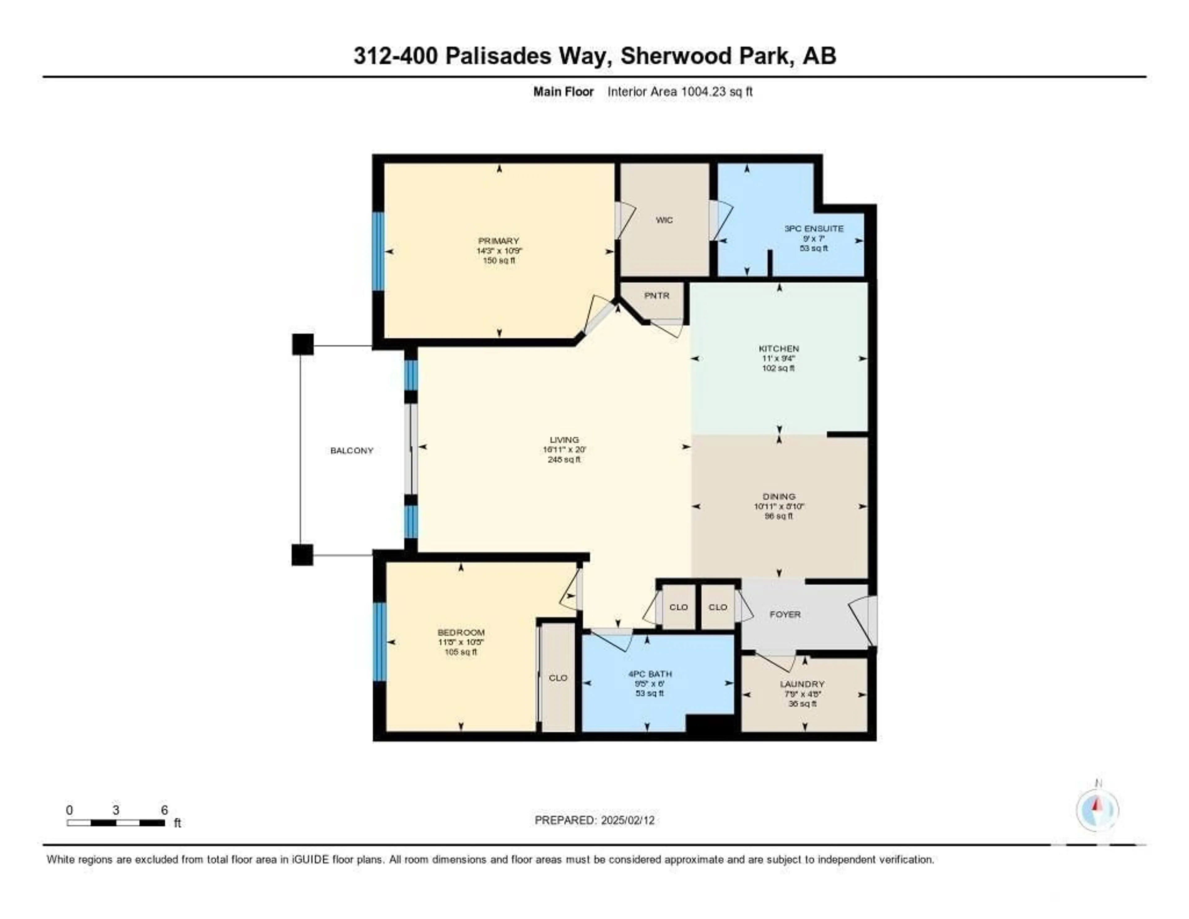 Floor plan for #312 400 PALISADES WY, Sherwood Park Alberta T8H0H4