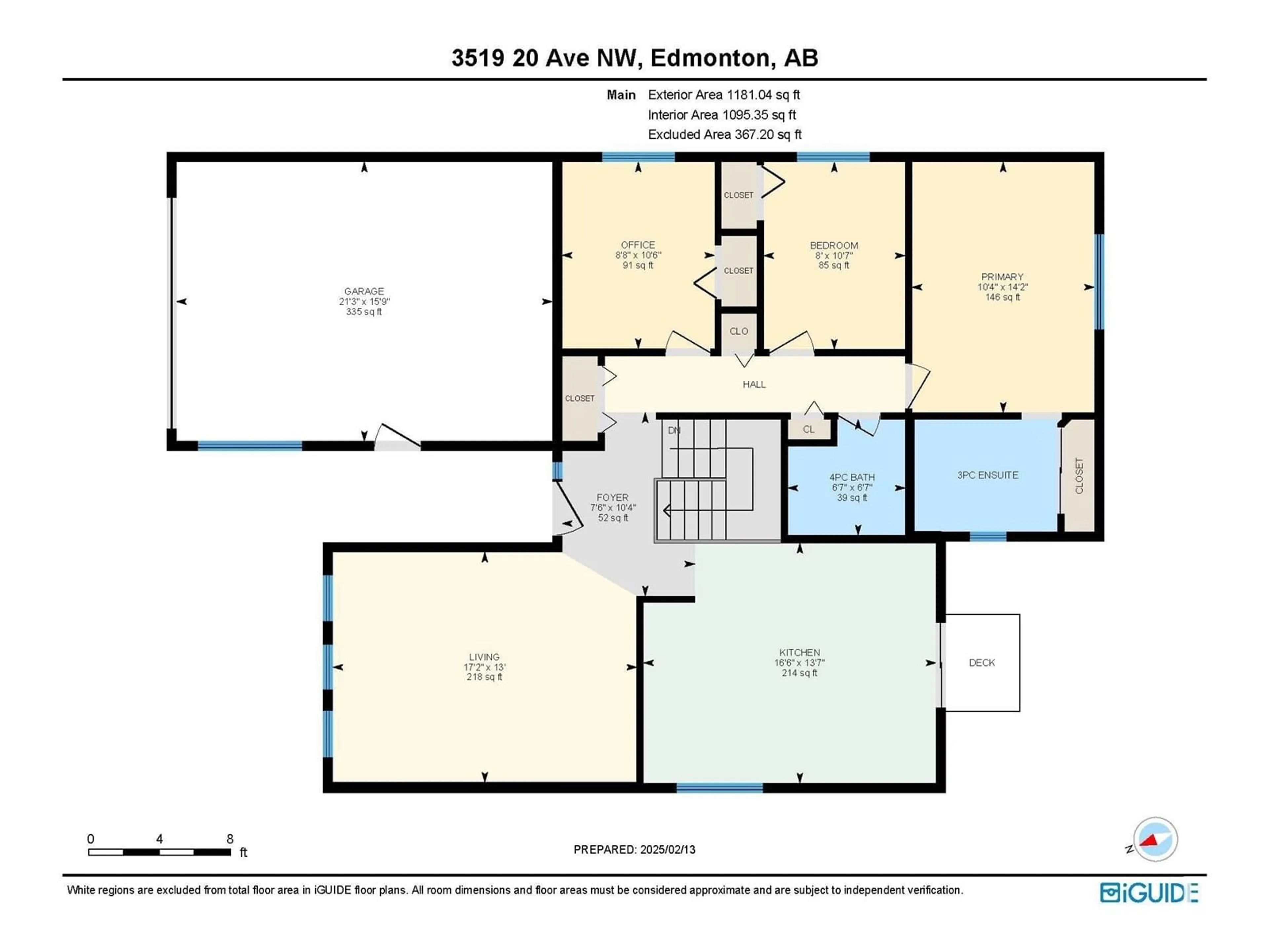 Floor plan for 3519 20 AV NW, Edmonton Alberta T6L3E2