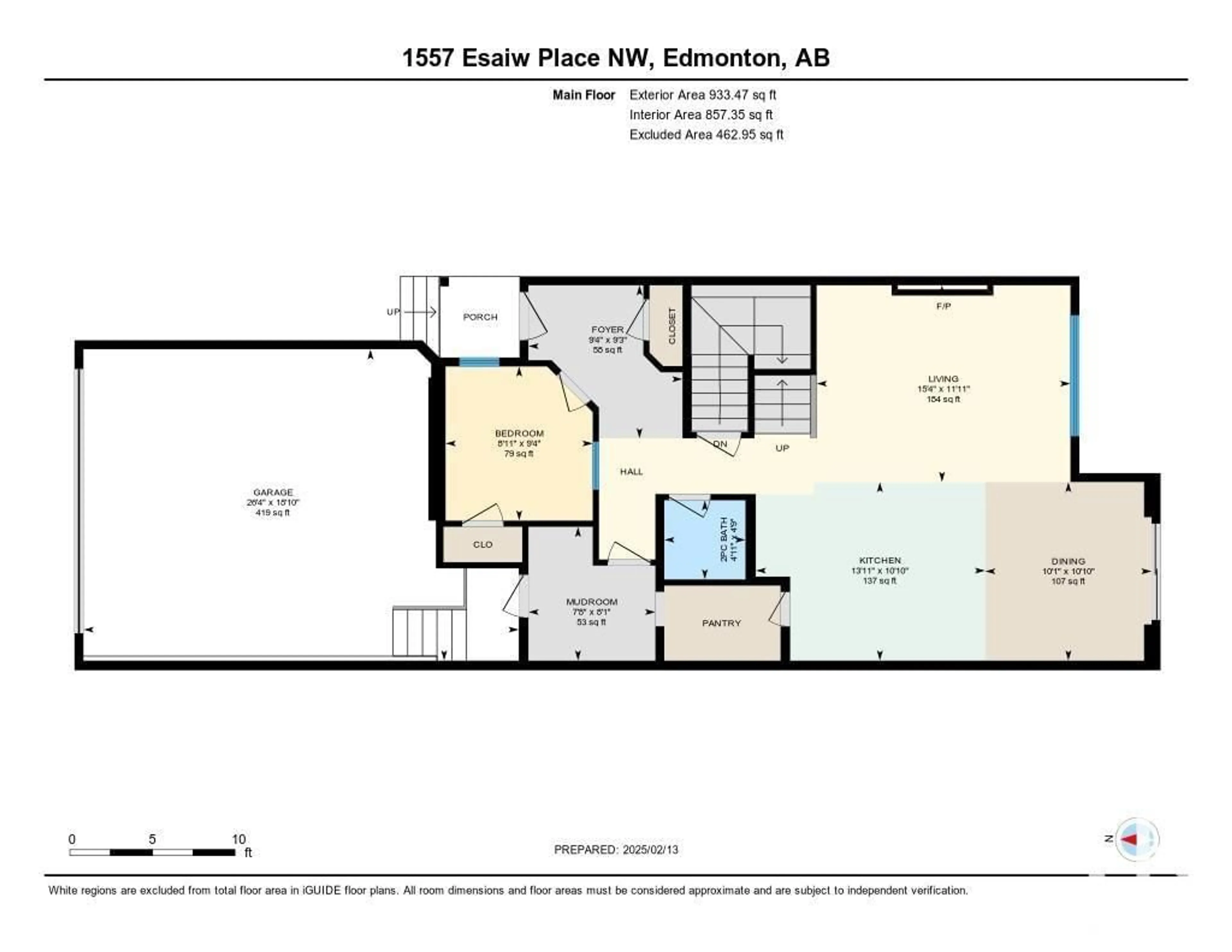 Floor plan for 1557 ESAIW PL NW, Edmonton Alberta T6M0E5