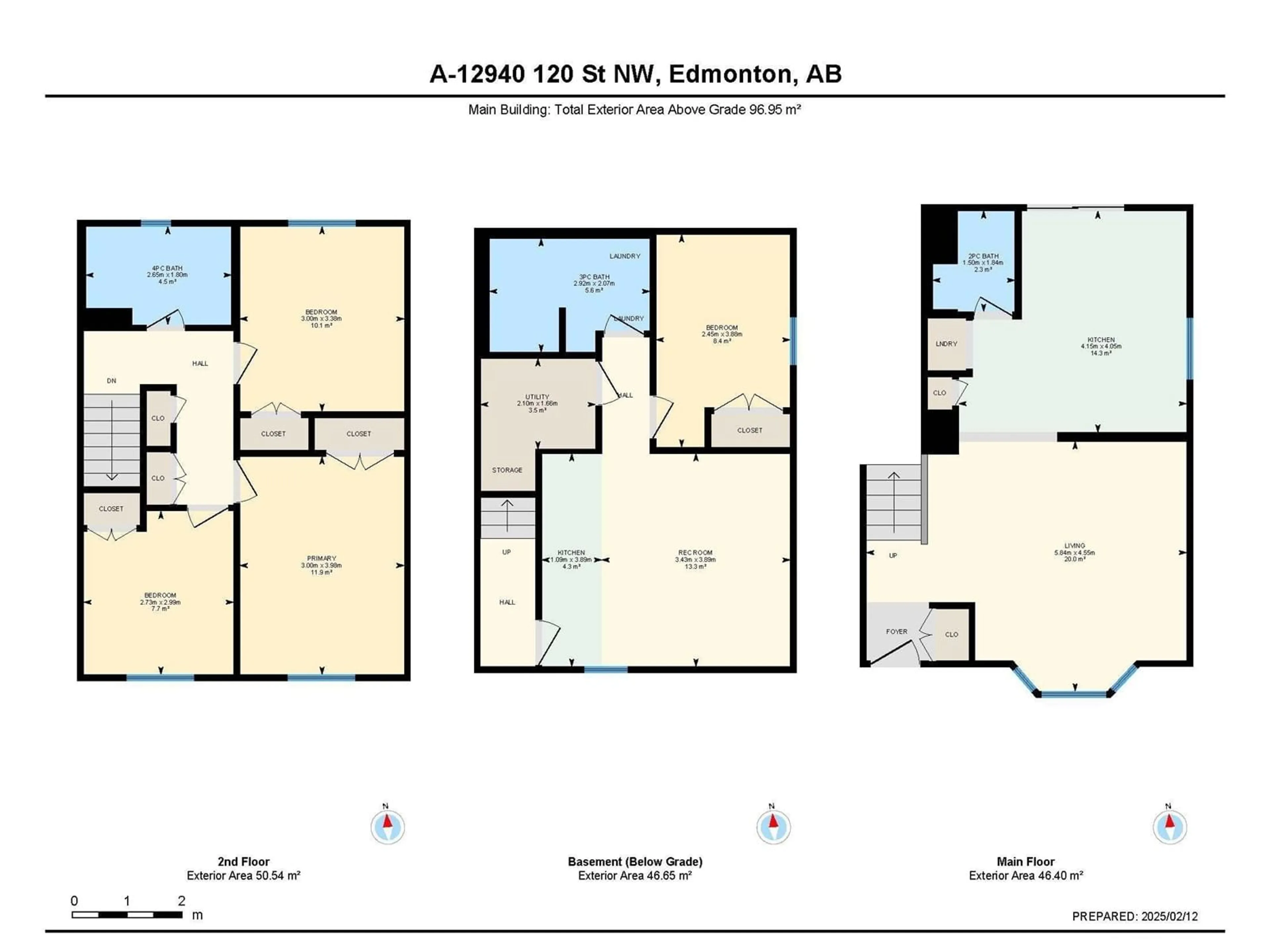 Floor plan for 12940 120 ST NW, Edmonton Alberta T5E5N7