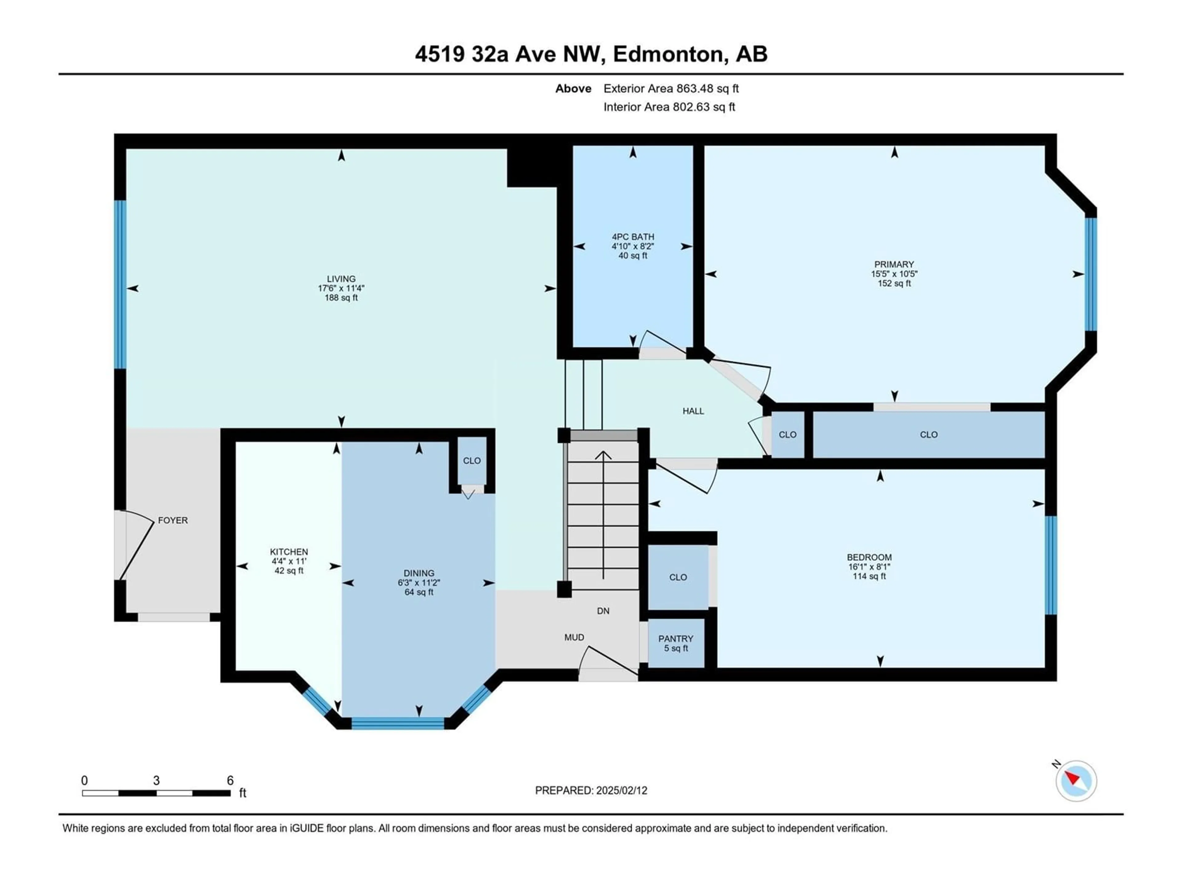 Floor plan for 4519 32A AV NW, Edmonton Alberta T6L4K7