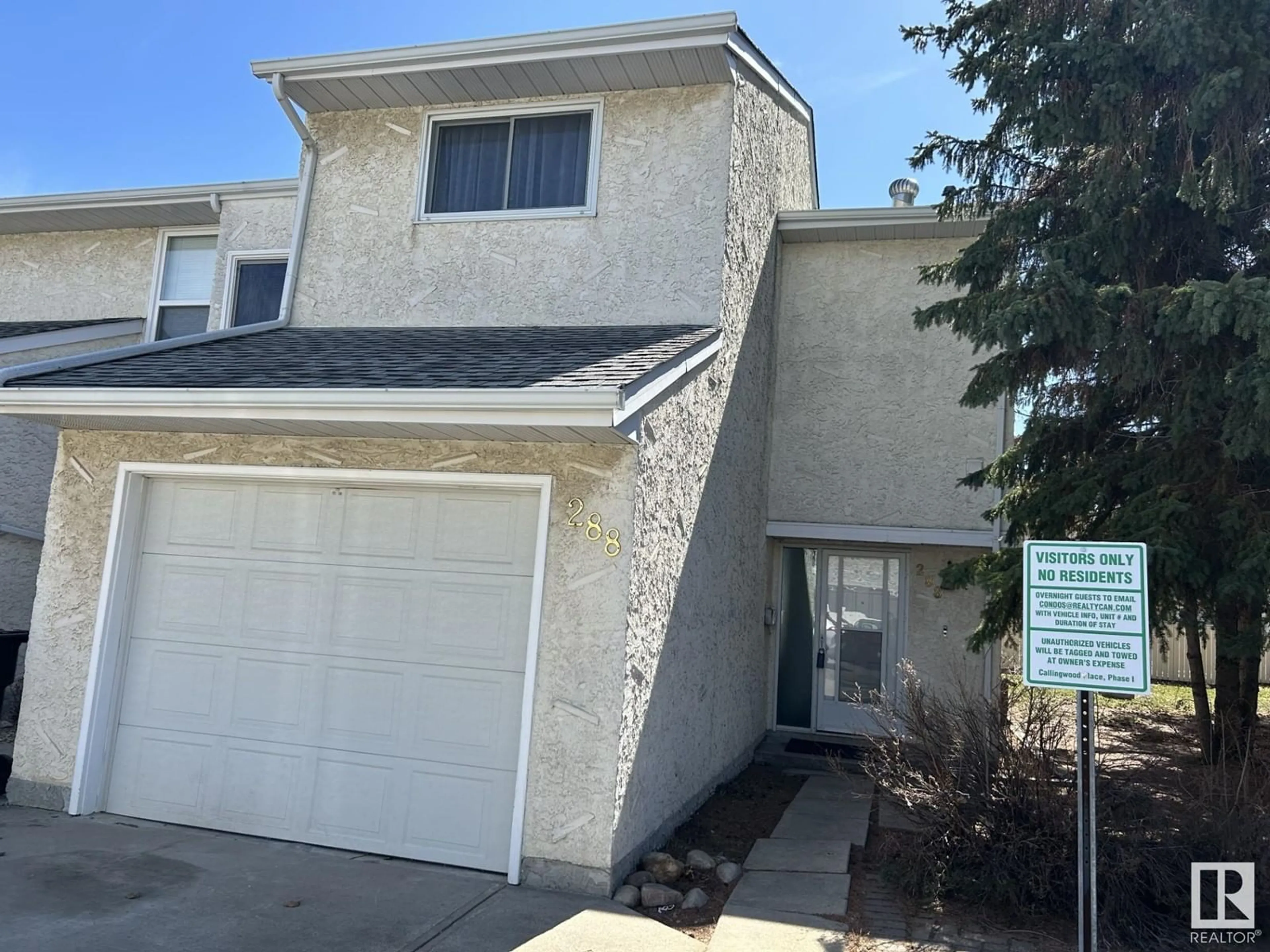 Home with vinyl exterior material, street for 288 CALLINGWOOD PL, Edmonton Alberta T5T2C6