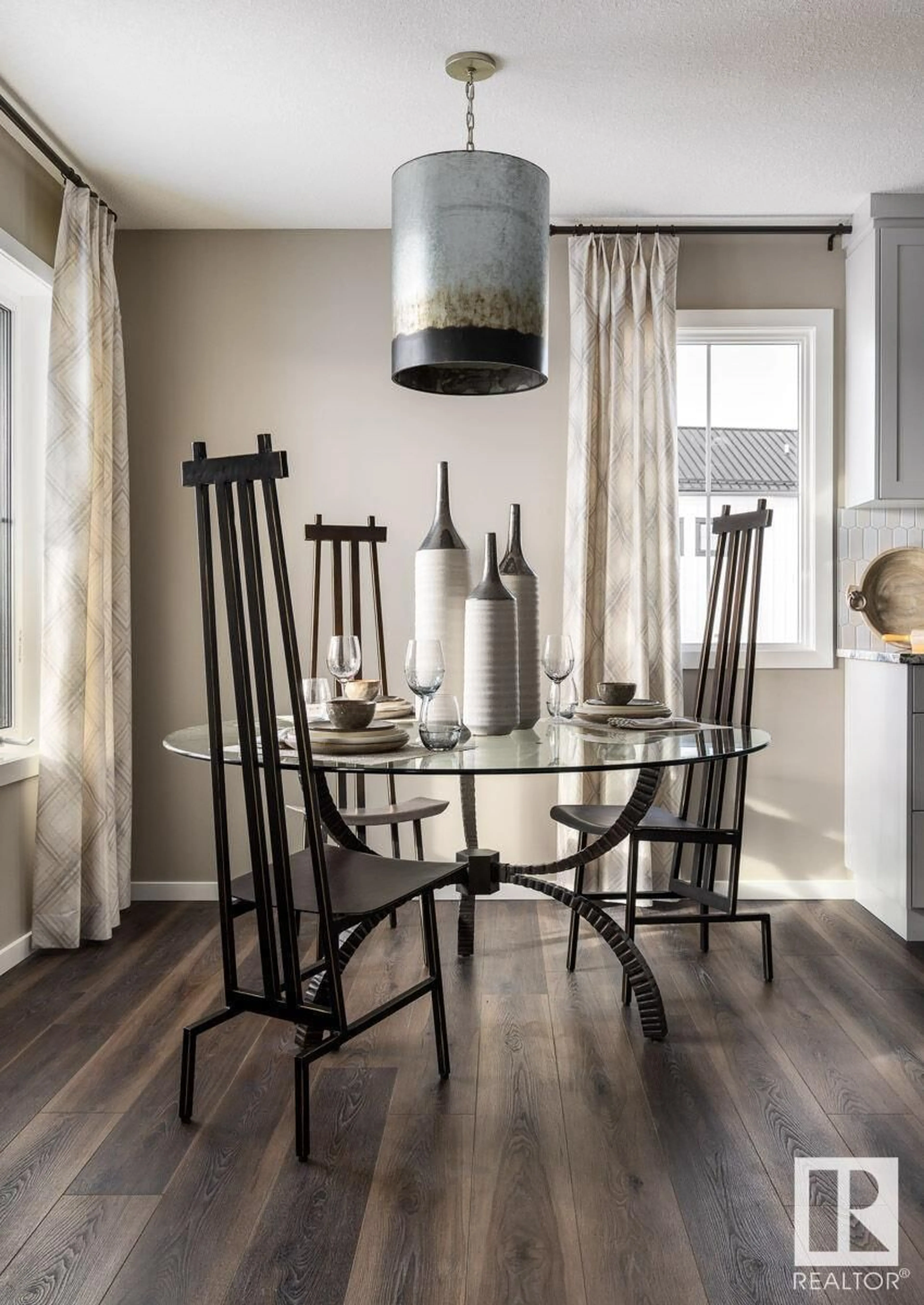 Dining room, wood/laminate floor for 1029 Helen Lavender LN, Sherwood Park Alberta T8H3A4