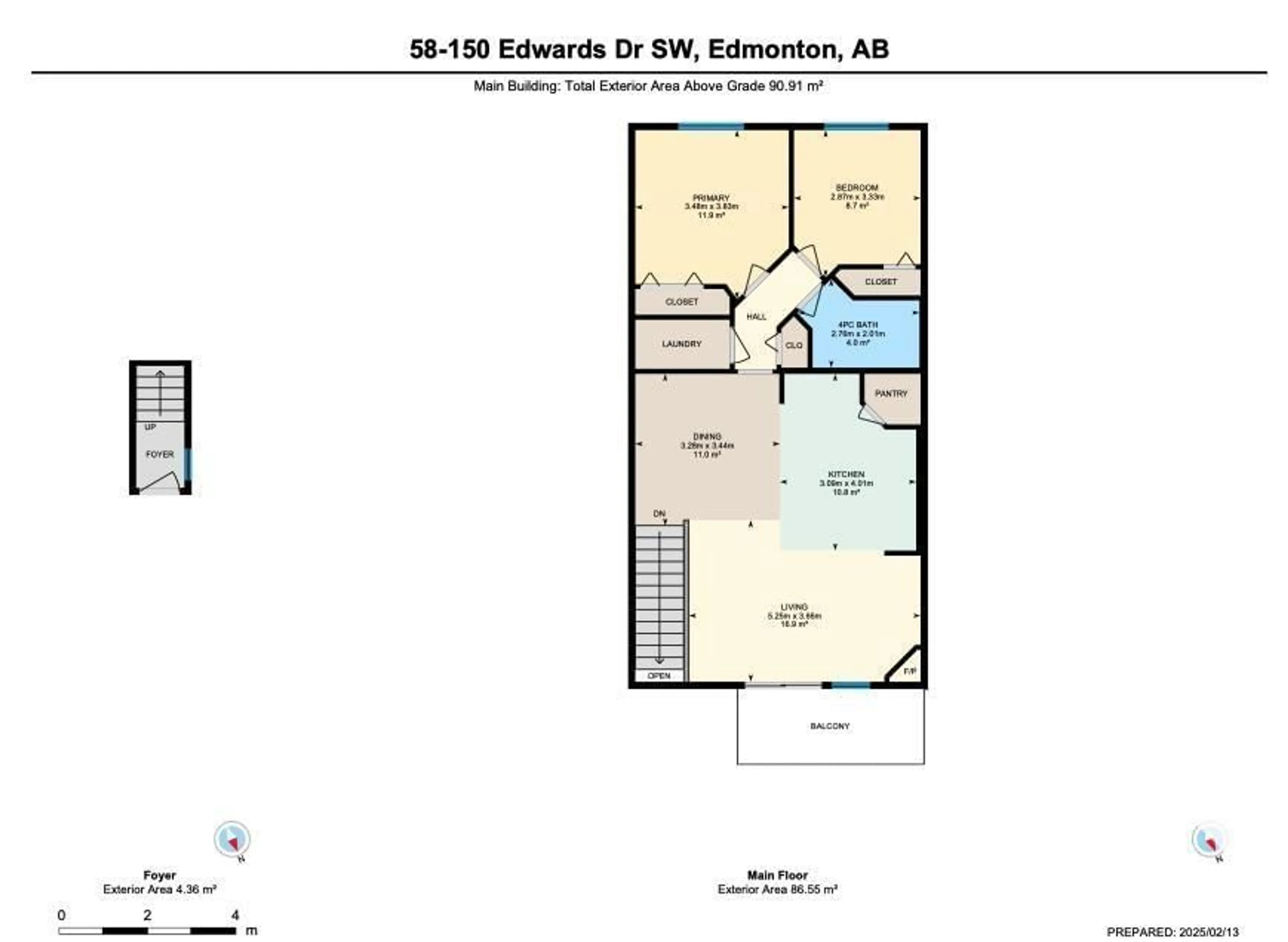 Floor plan for #58 150 EDWARDS DR SW, Edmonton Alberta T6X1M4