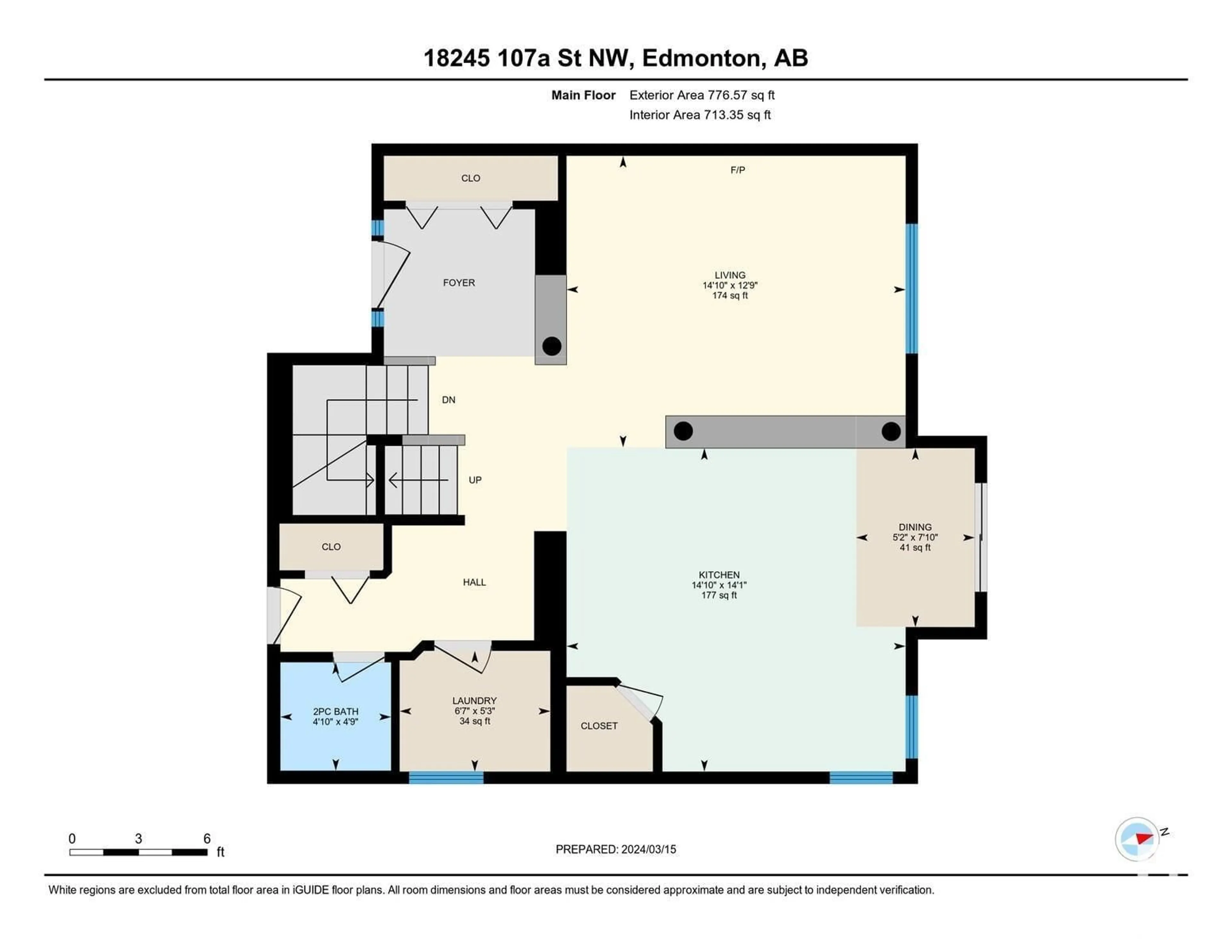 Floor plan for 18245 107A ST NW, Edmonton Alberta T5X6E2