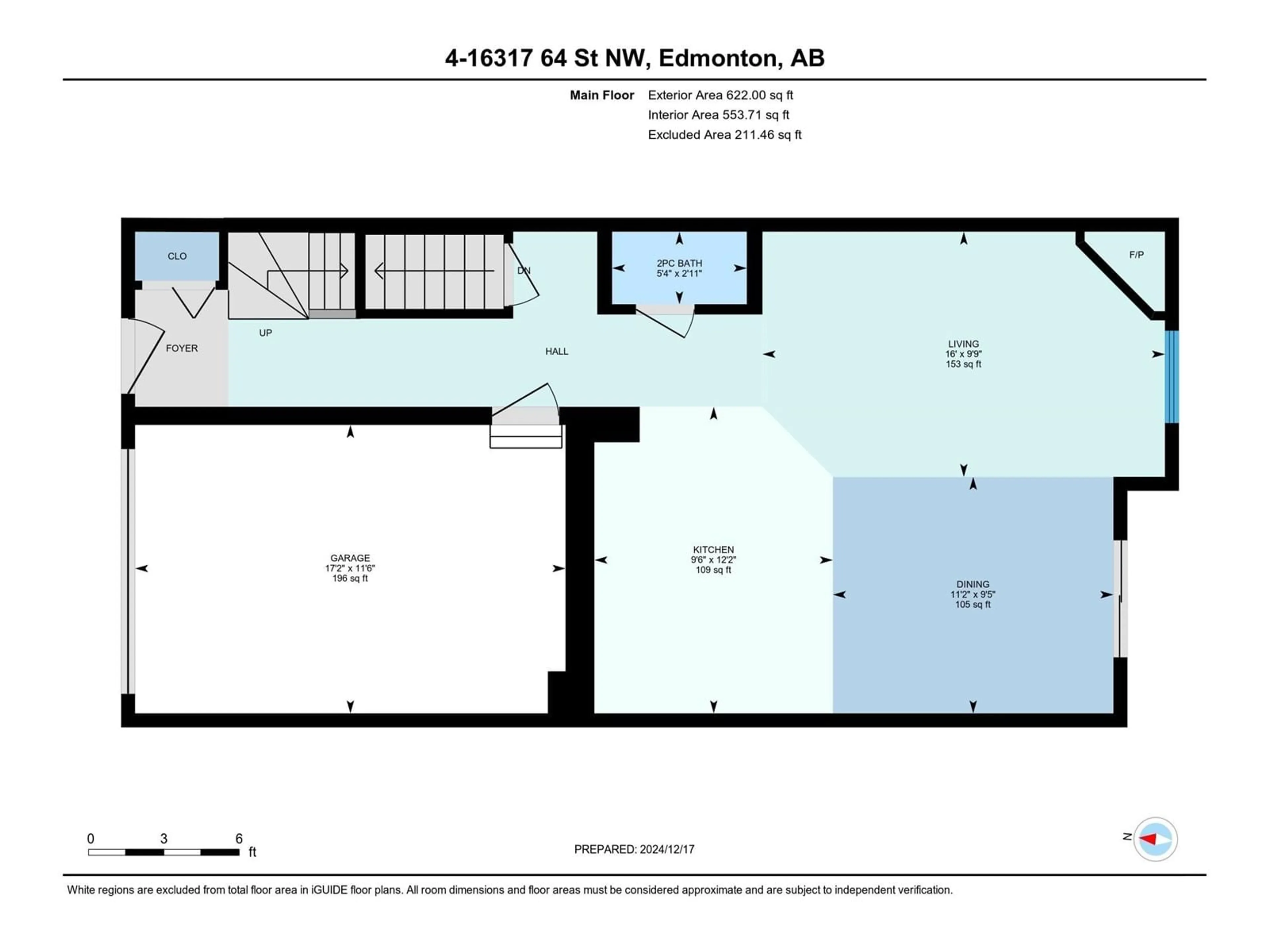 Floor plan for #4 16317 64 ST NW, Edmonton Alberta T5Y3M3