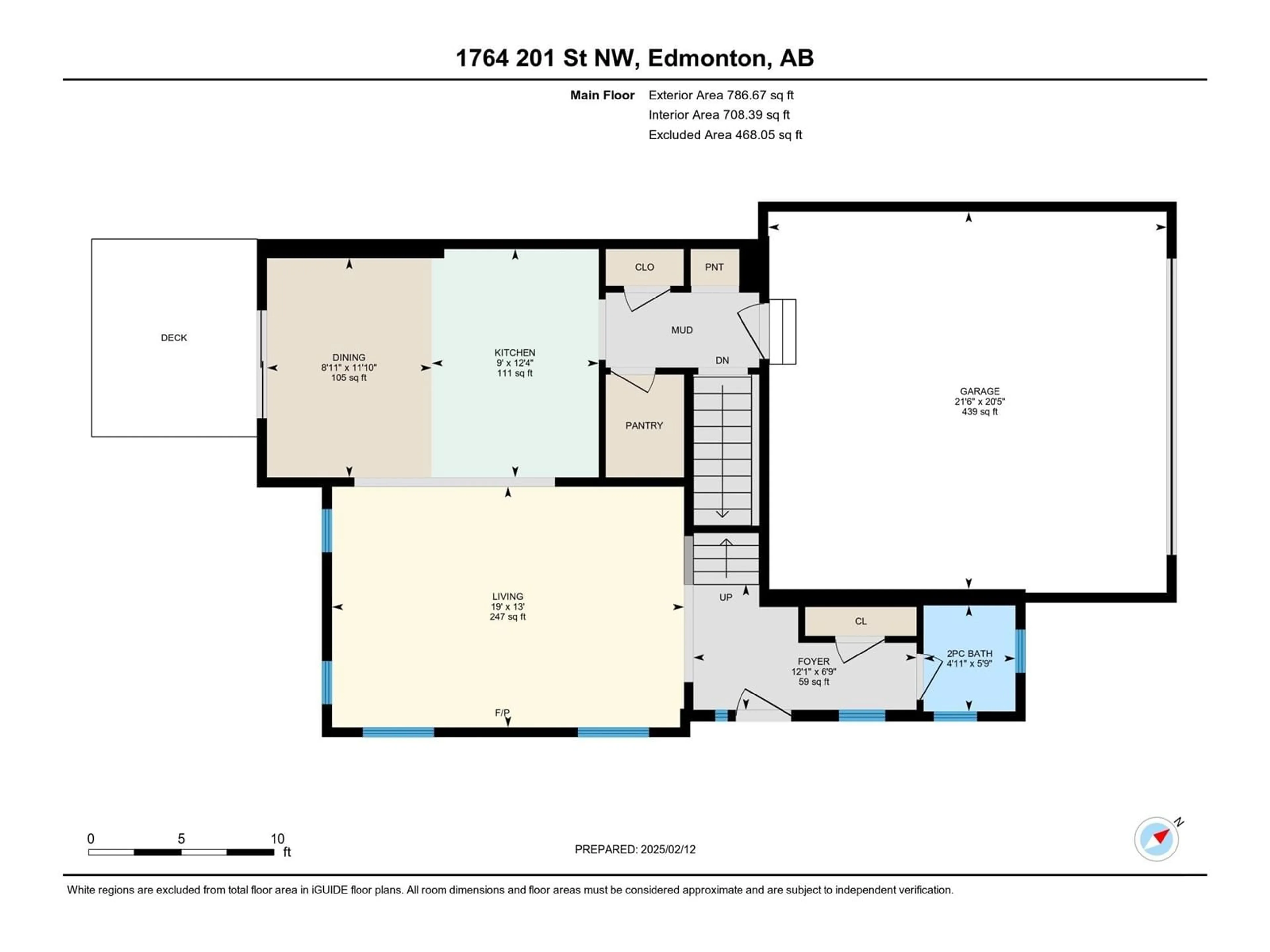 Floor plan for 1764 201 ST NW, Edmonton Alberta T6M0Y1