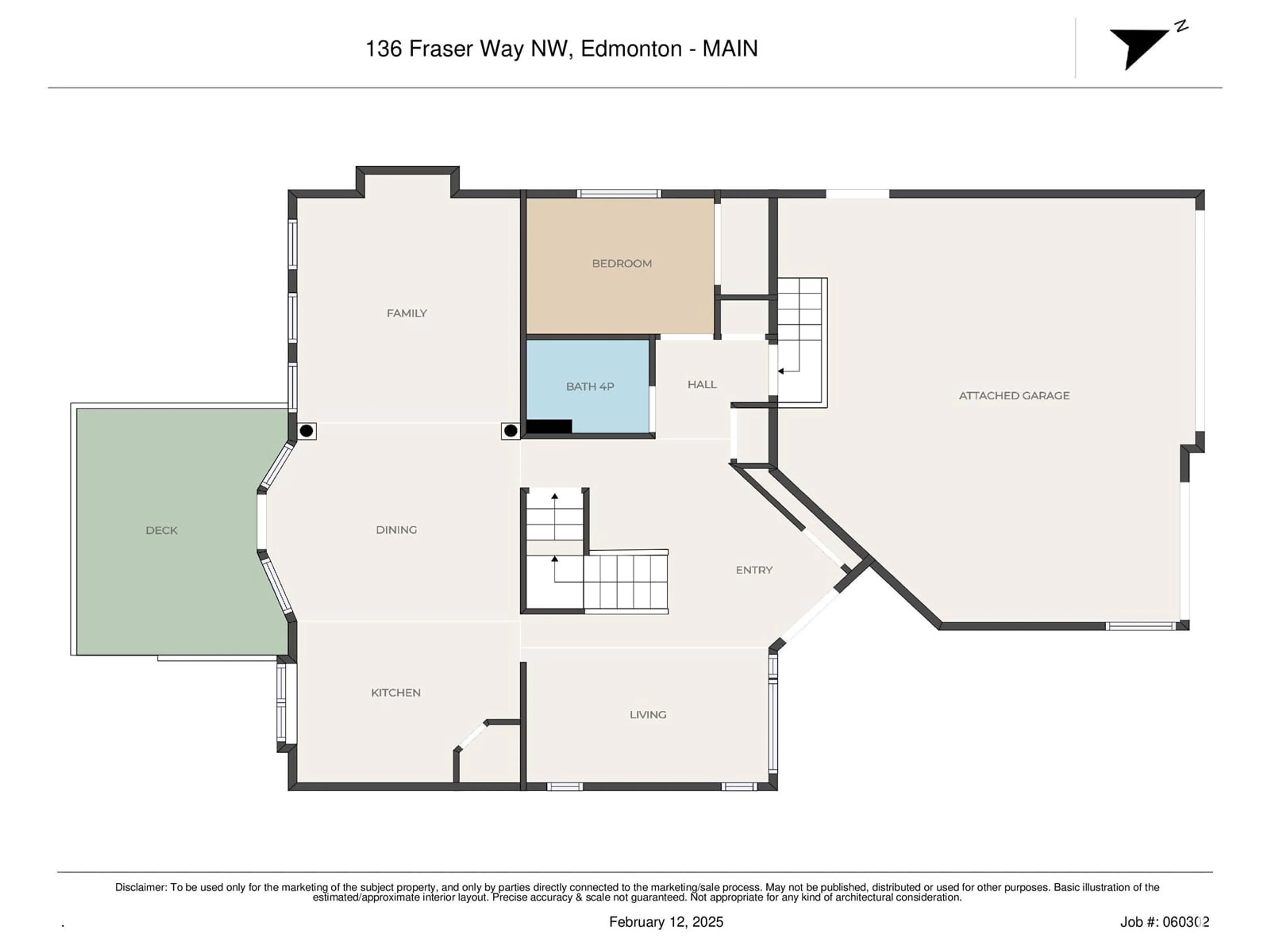 Floor plan for 136 FRASER WY NW, Edmonton Alberta T5Y3M8