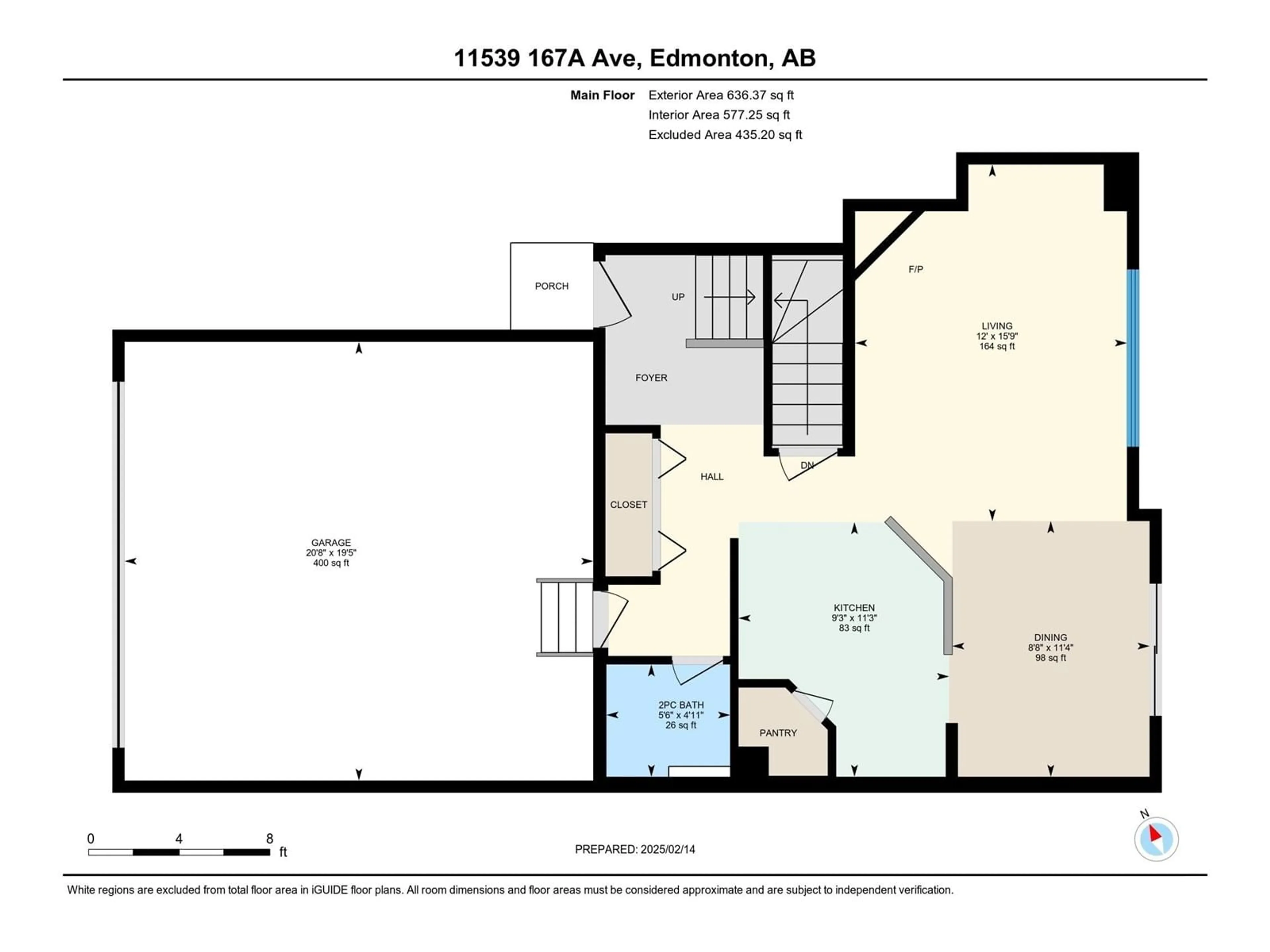 Floor plan for 11539 167A AV NW, Edmonton Alberta T5X6G9