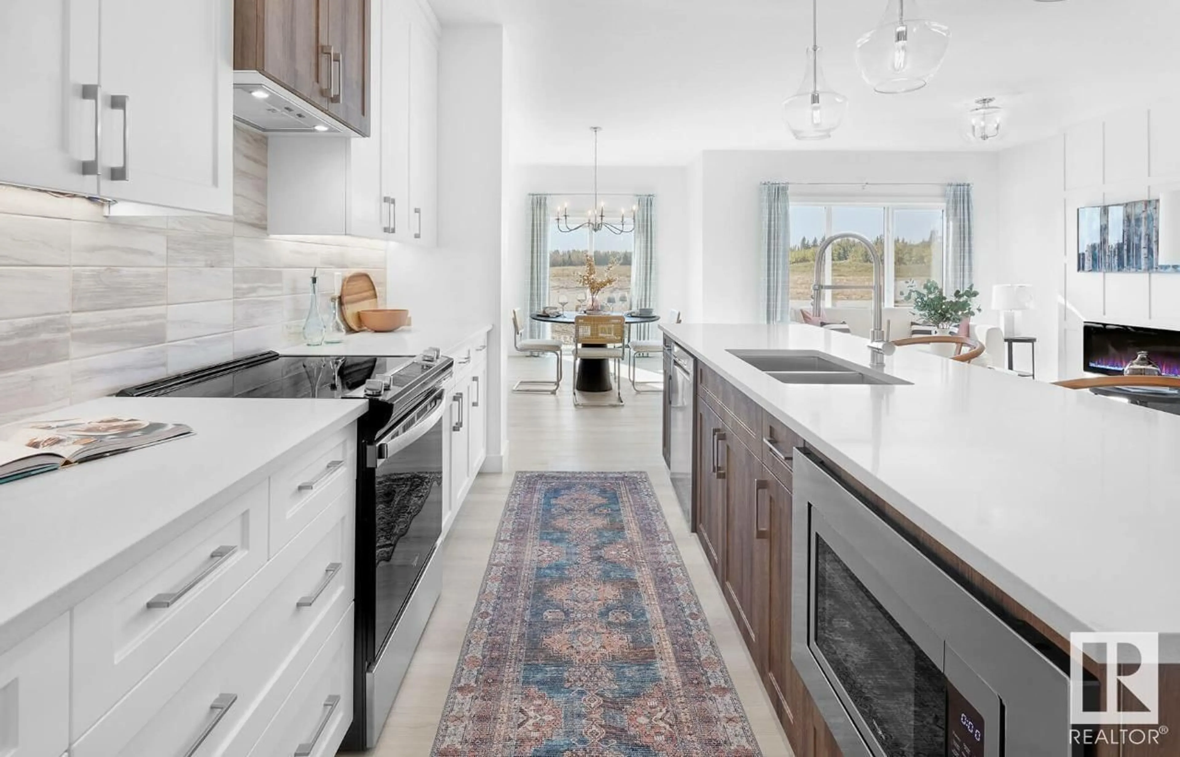 Contemporary kitchen, ceramic/tile floor for 2811 5 AV SW, Edmonton Alberta T6X1A7