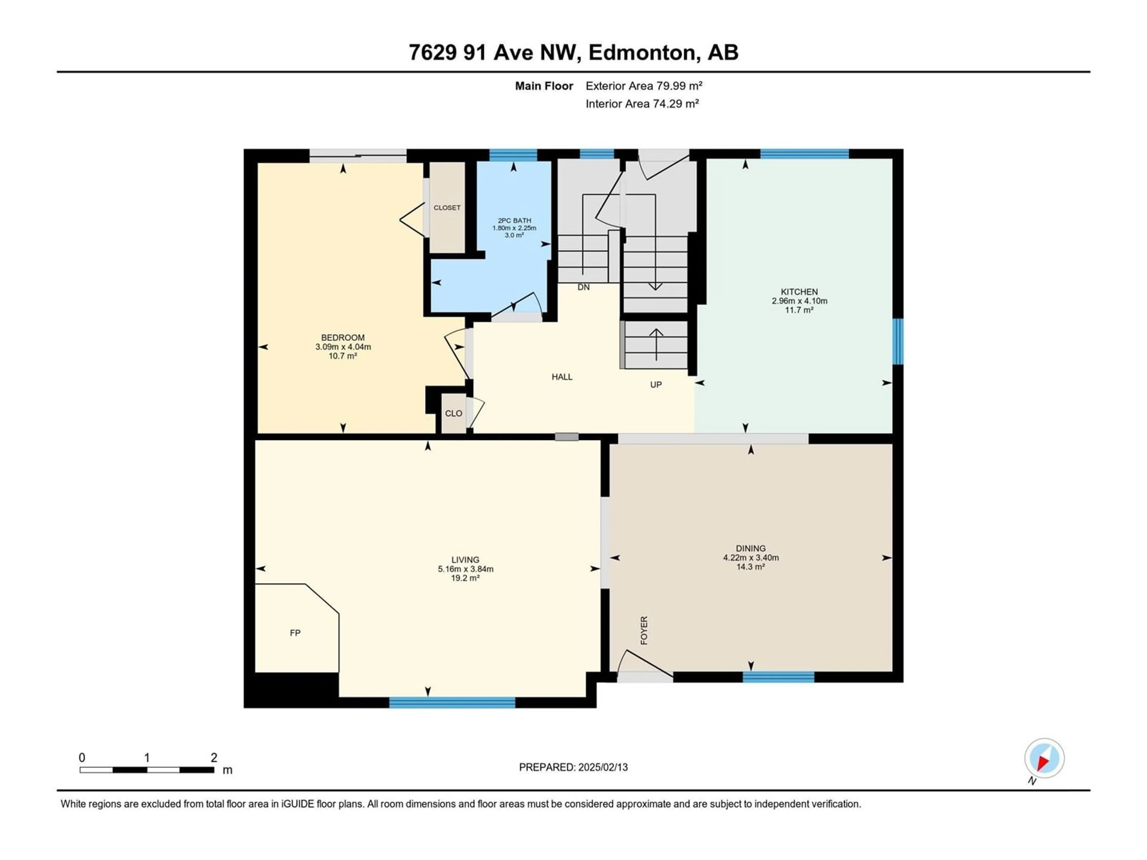 Floor plan for 7629 91 AV NW, Edmonton Alberta T6C1P7