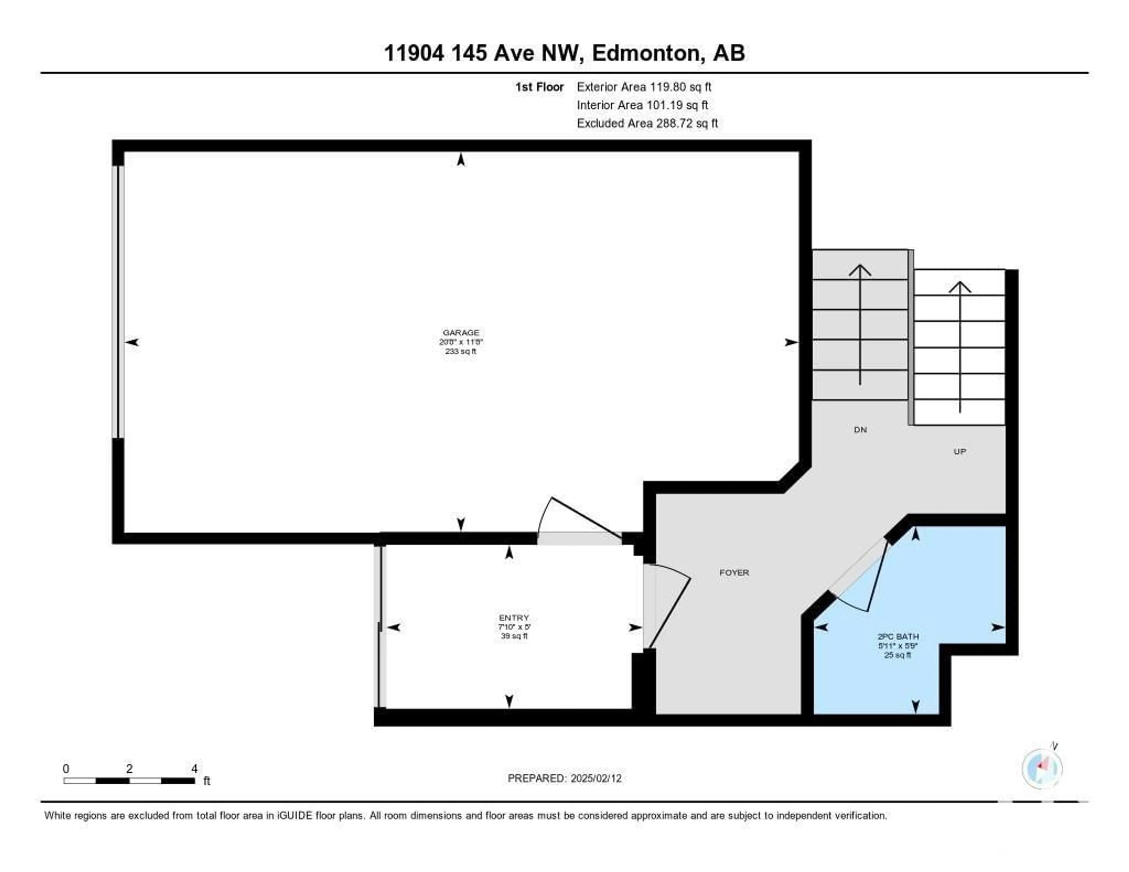 Floor plan for 11904 145 AV NW, Edmonton Alberta T5X1T6