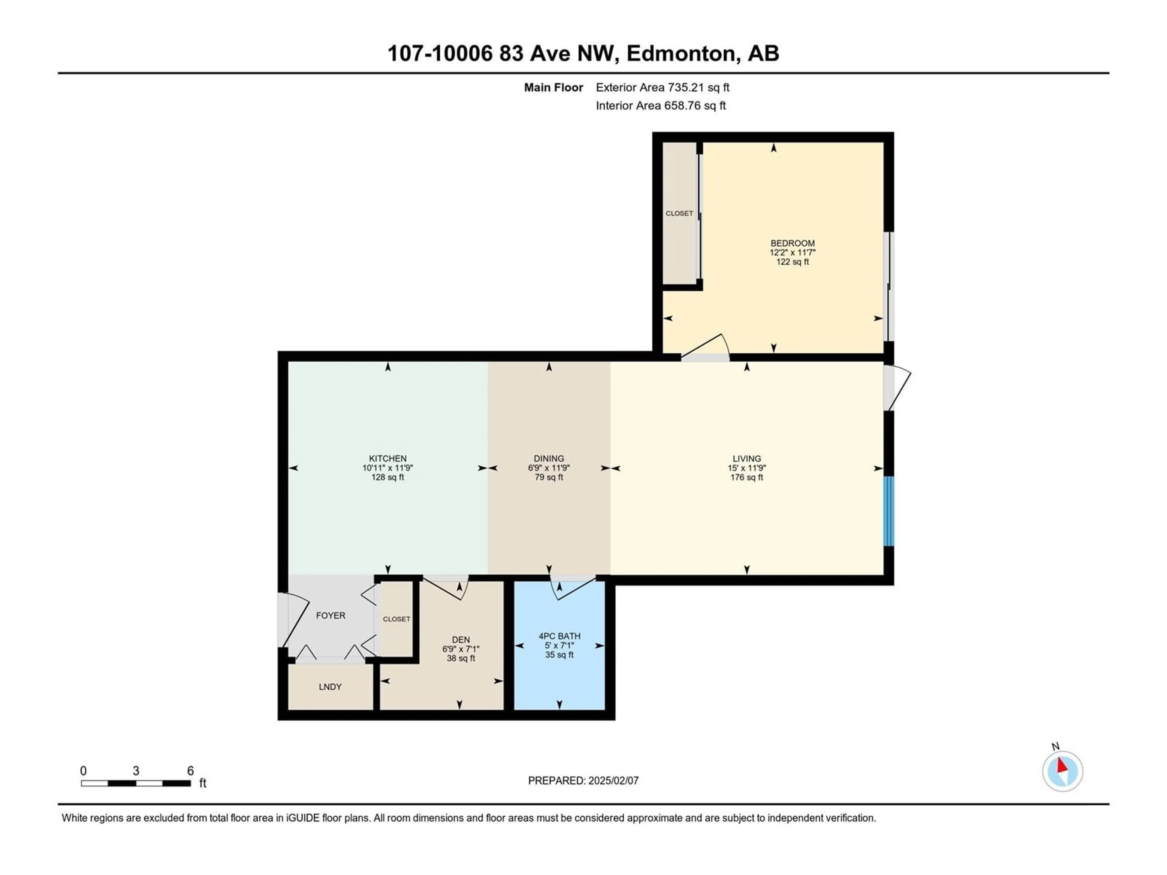 Floor plan for #107 10006 83 AV NW, Edmonton Alberta T6E2C2