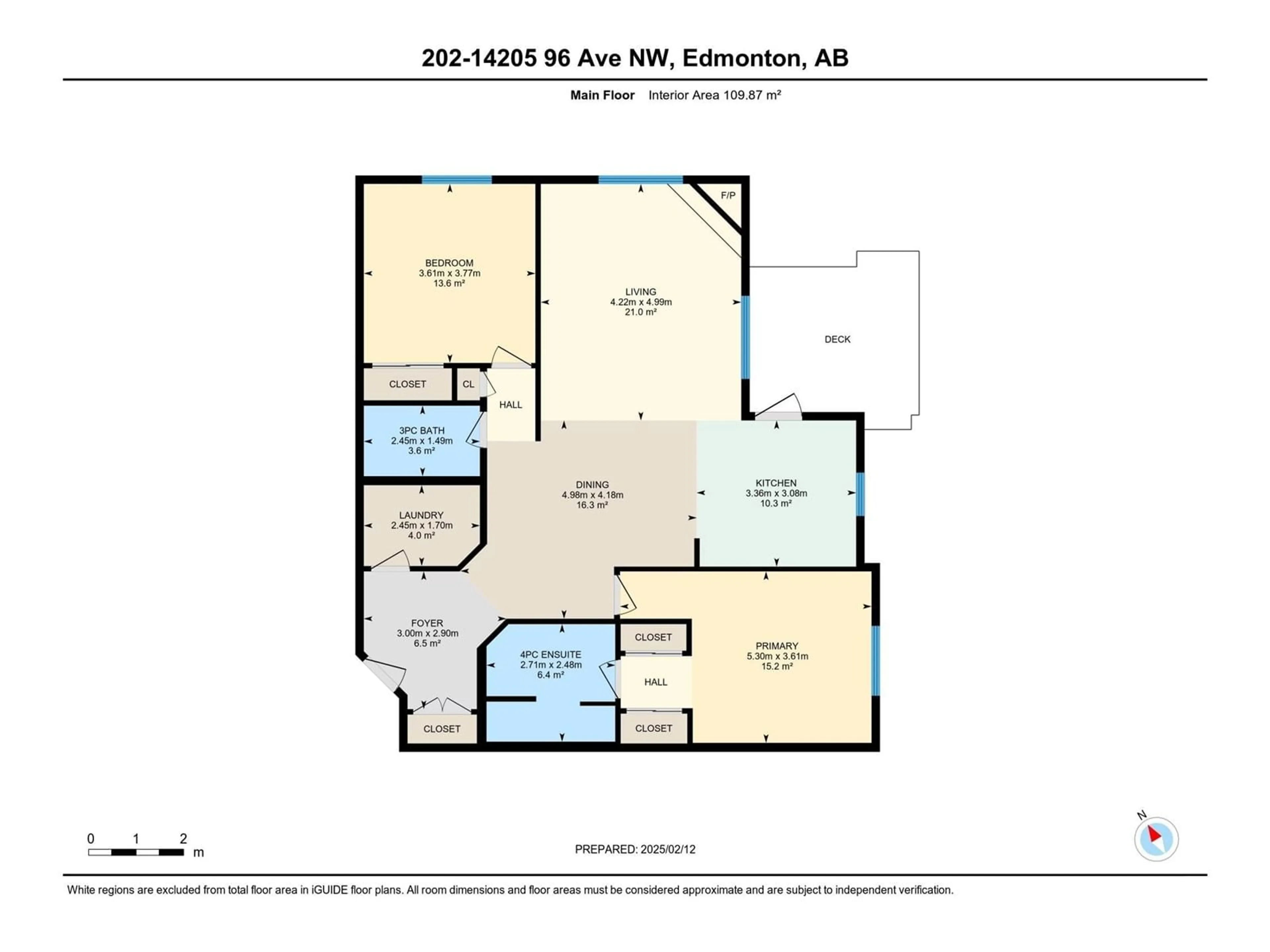 Floor plan for #202 14205 96 AV NW, Edmonton Alberta T5N0C2