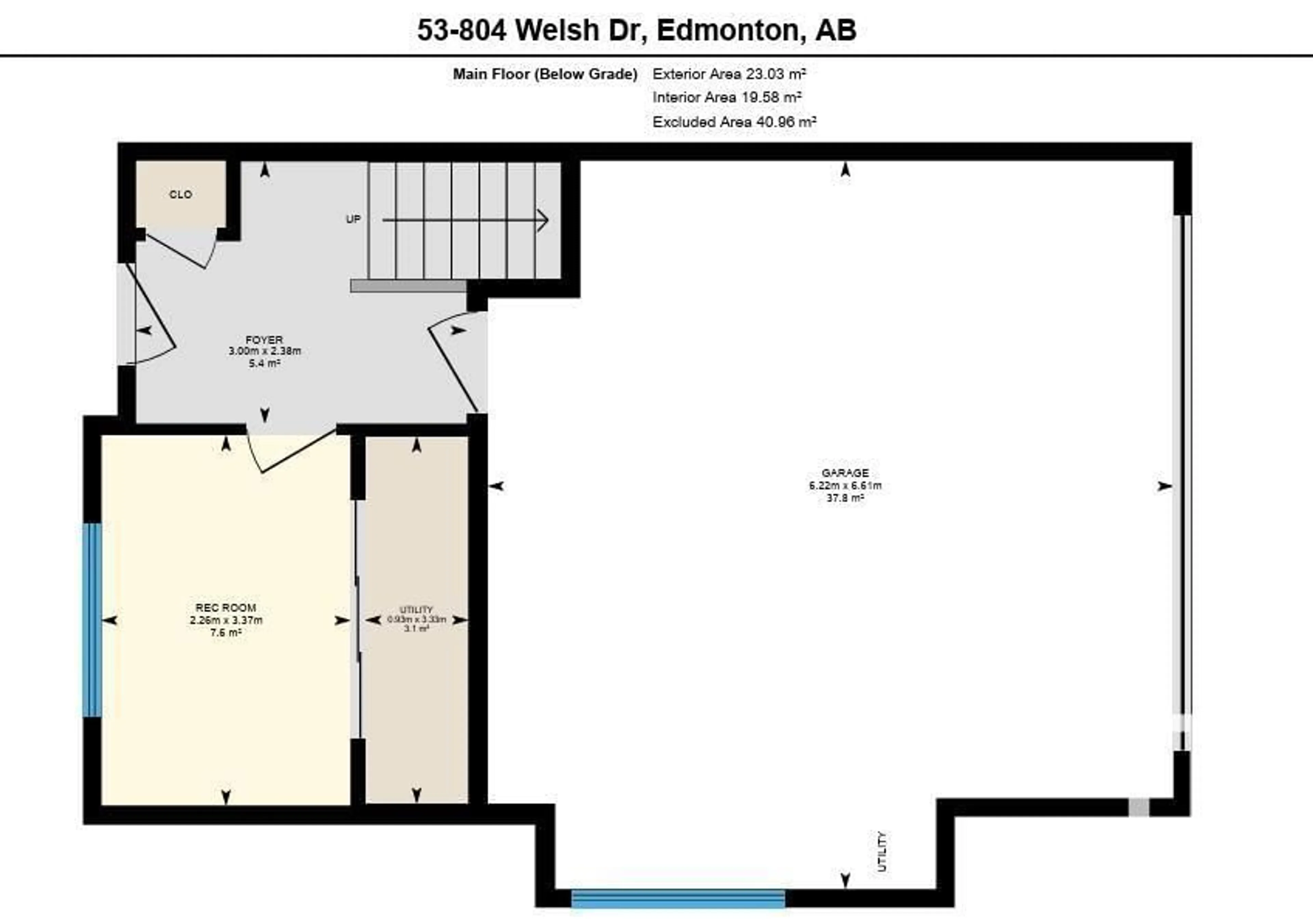 Floor plan for #53 804 WELSH DR SW, Edmonton Alberta T6X1Y8