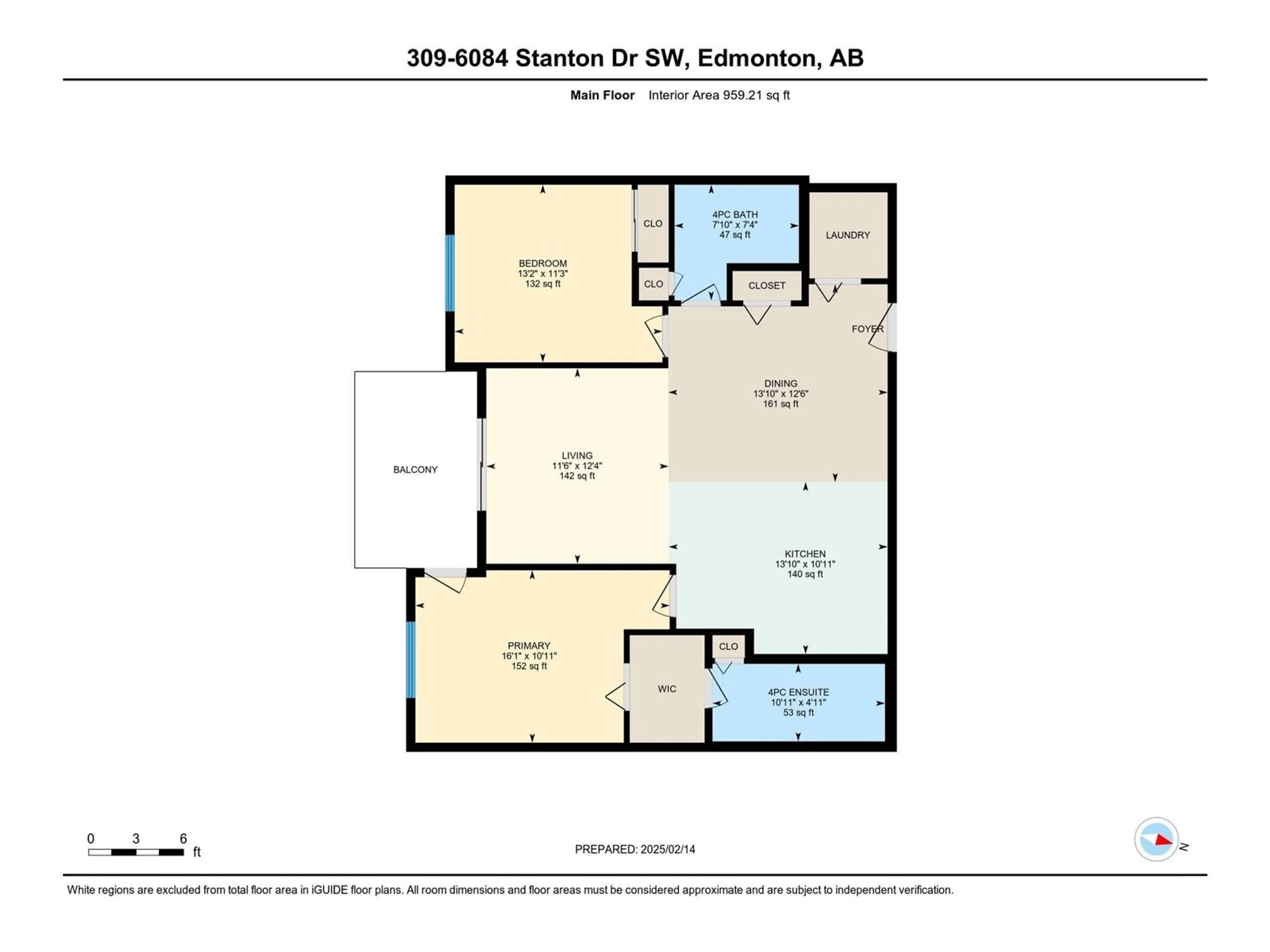 Floor plan for #309 6084 STANTON DR SW, Edmonton Alberta T6X0Z4