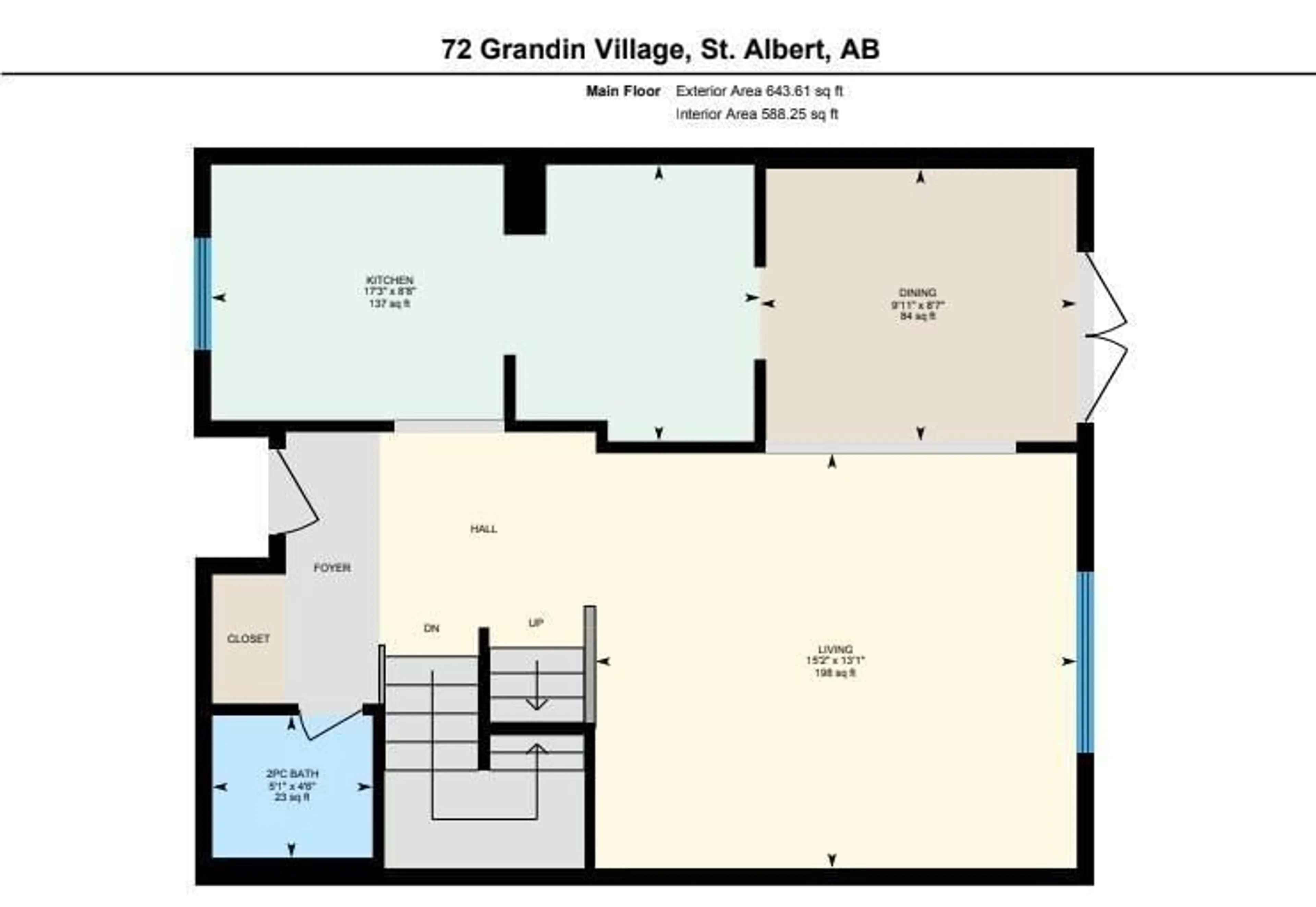 Floor plan for 72 GRANDIN VG, St. Albert Alberta T8N1R9