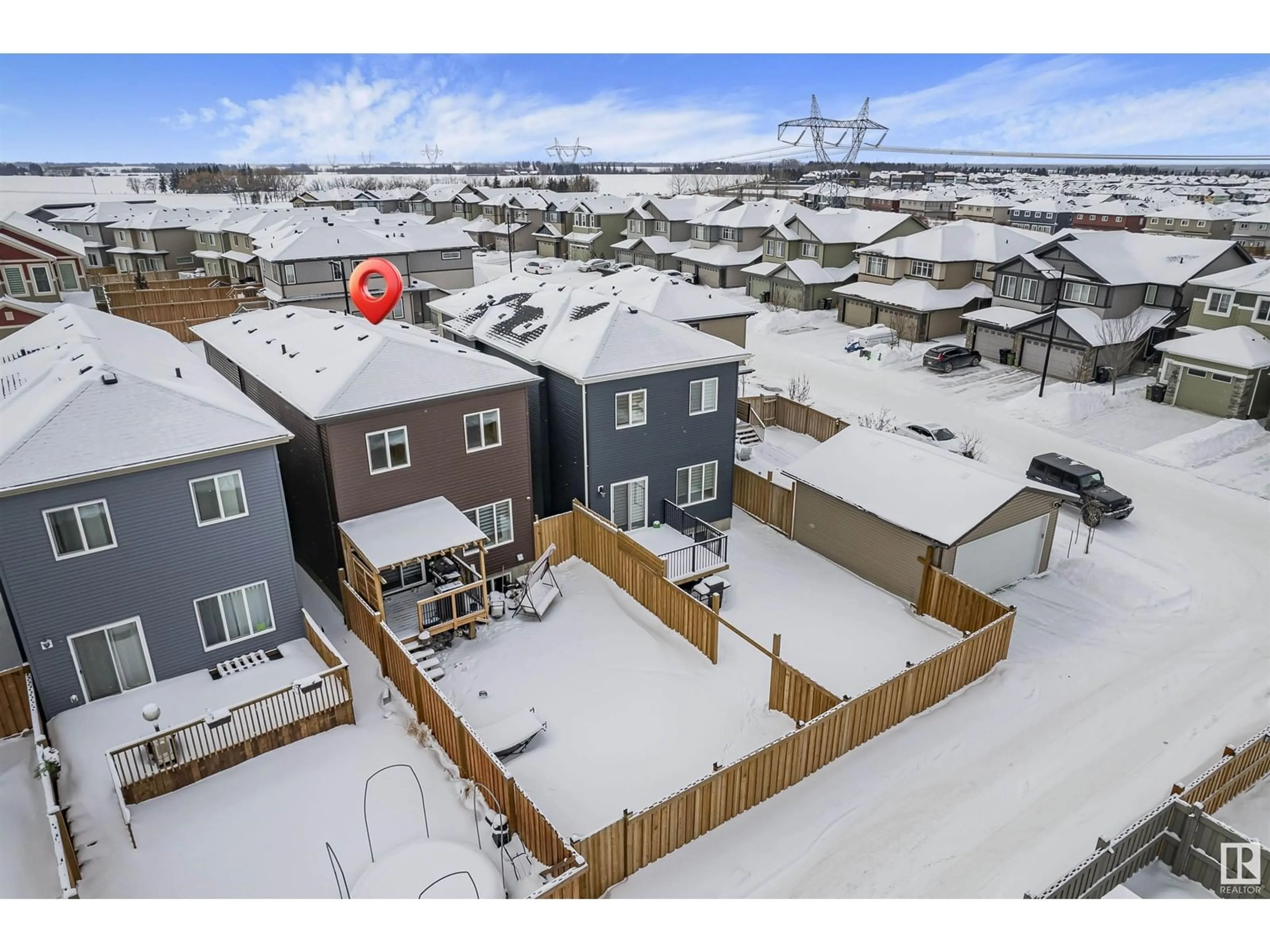 A pic from outside/outdoor area/front of a property/back of a property/a pic from drone, street for 7599 CREIGHTON PL SW, Edmonton Alberta T6W3Z6