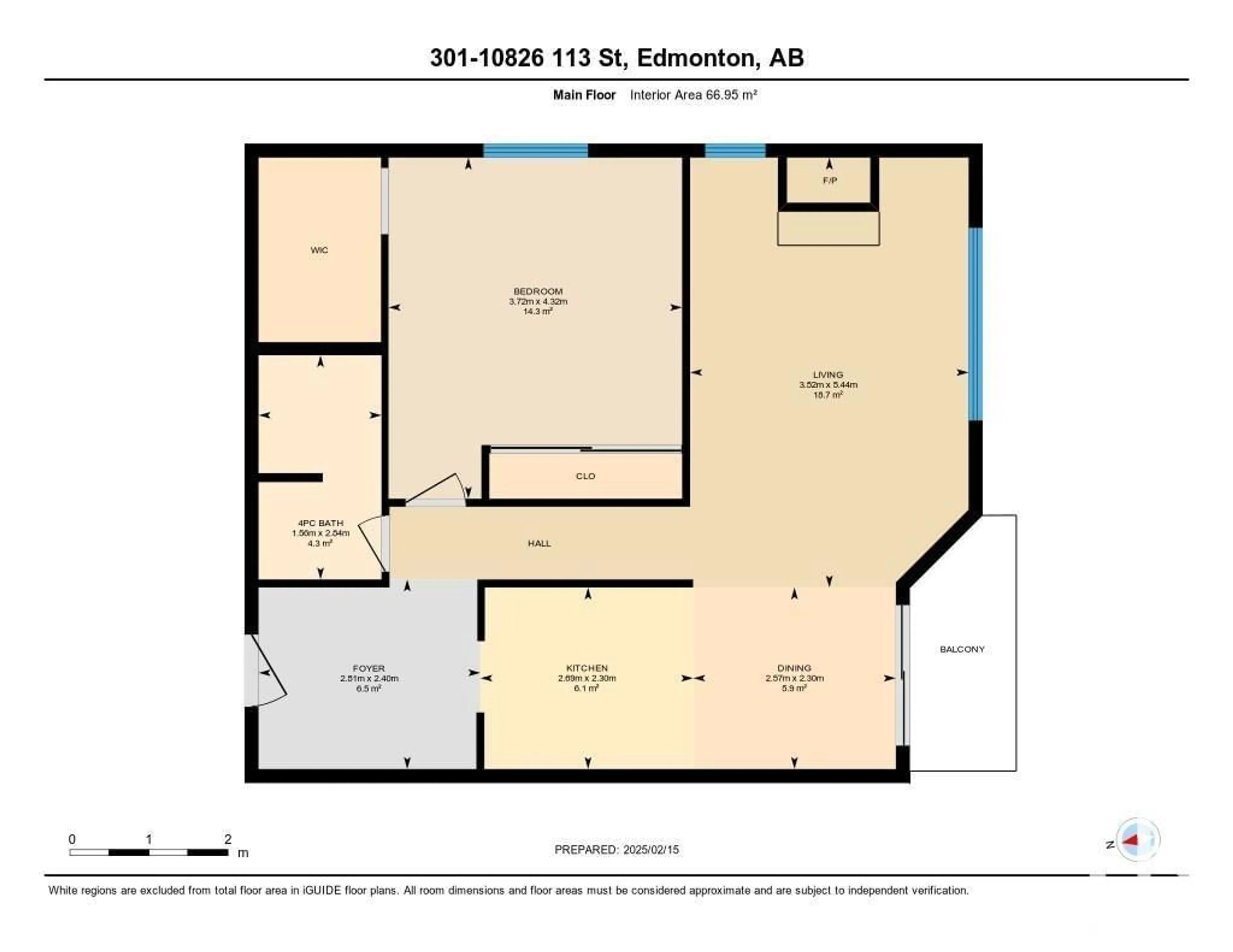 Floor plan for #301 10826 113 ST NW, Edmonton Alberta T5H3J2