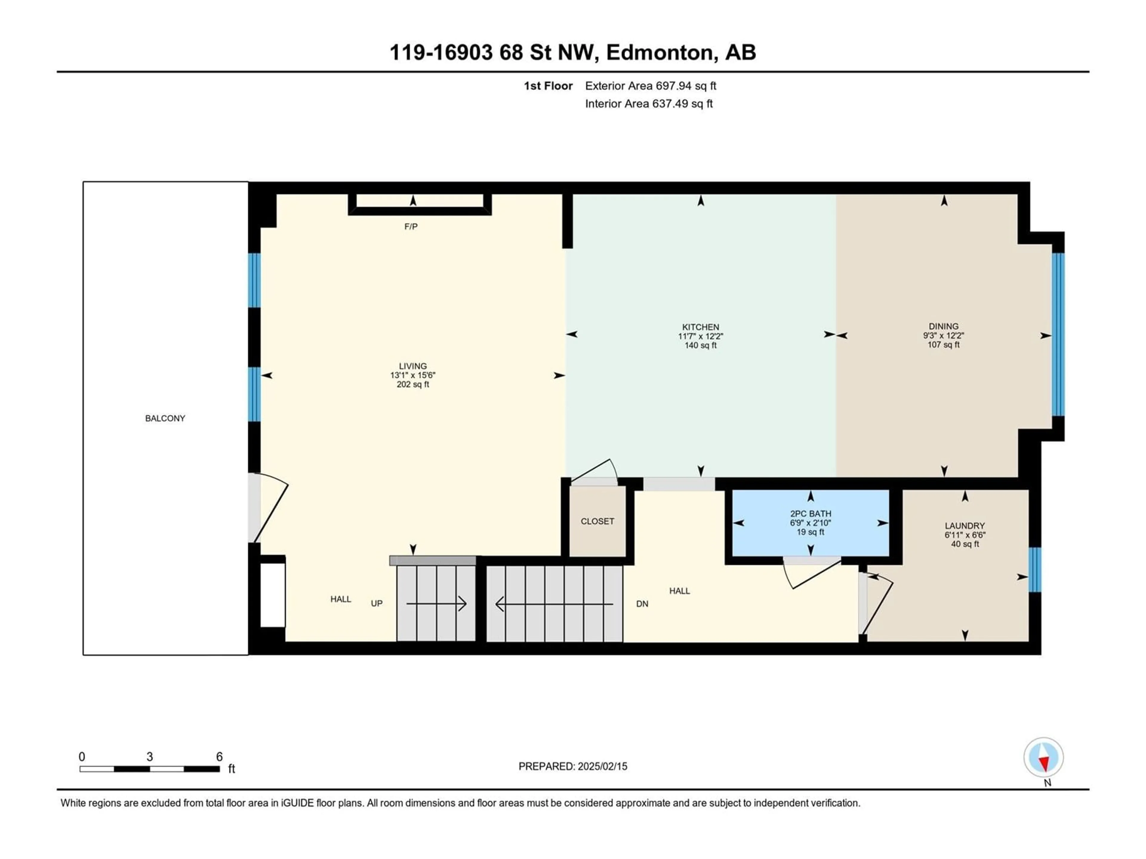 Floor plan for #119 16903 68 ST NW, Edmonton Alberta T5Z0R1