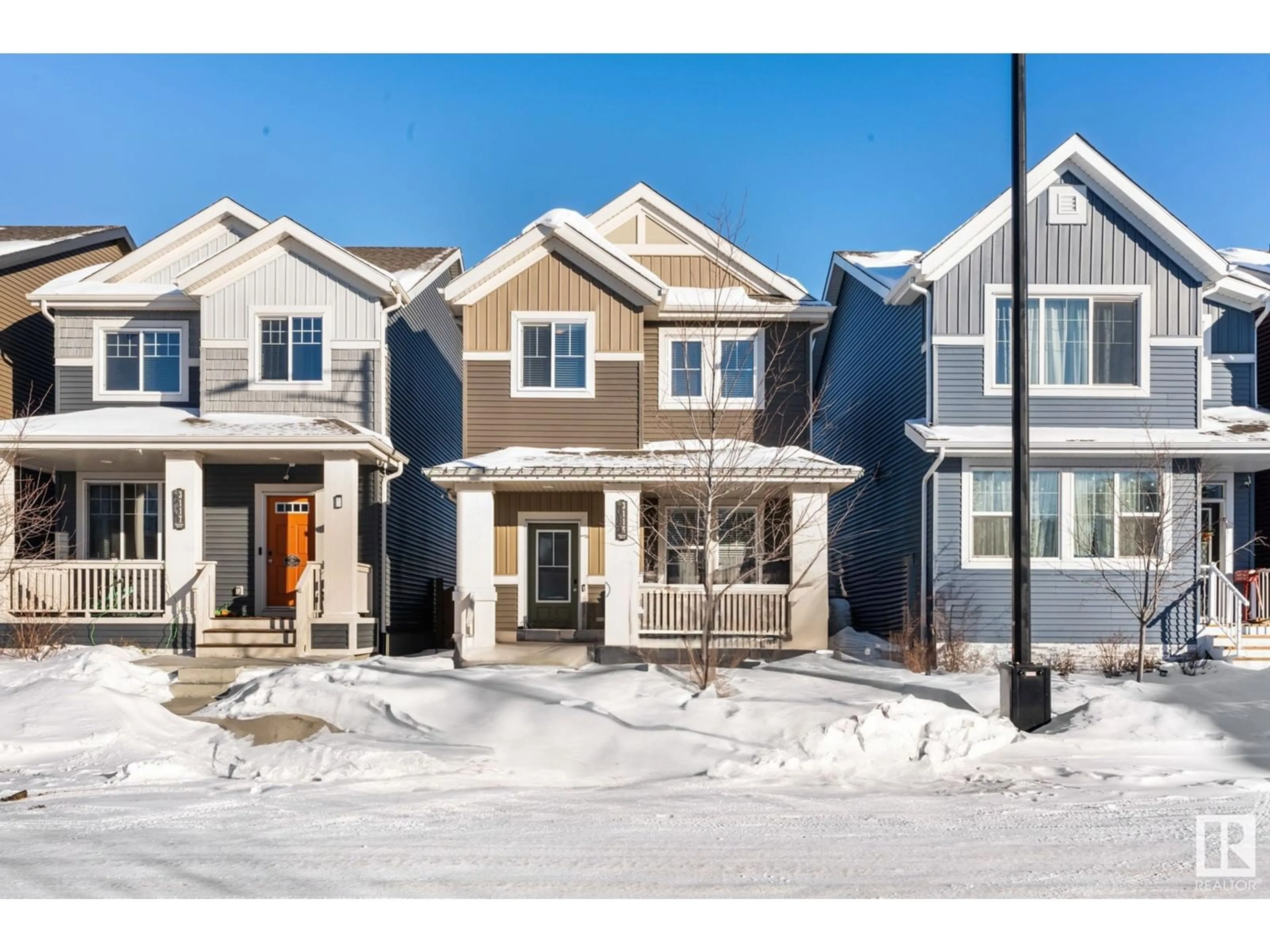 Home with vinyl exterior material, street for 3115 CHOKECHERRY BEND BN SW, Edmonton Alberta T6X2M2