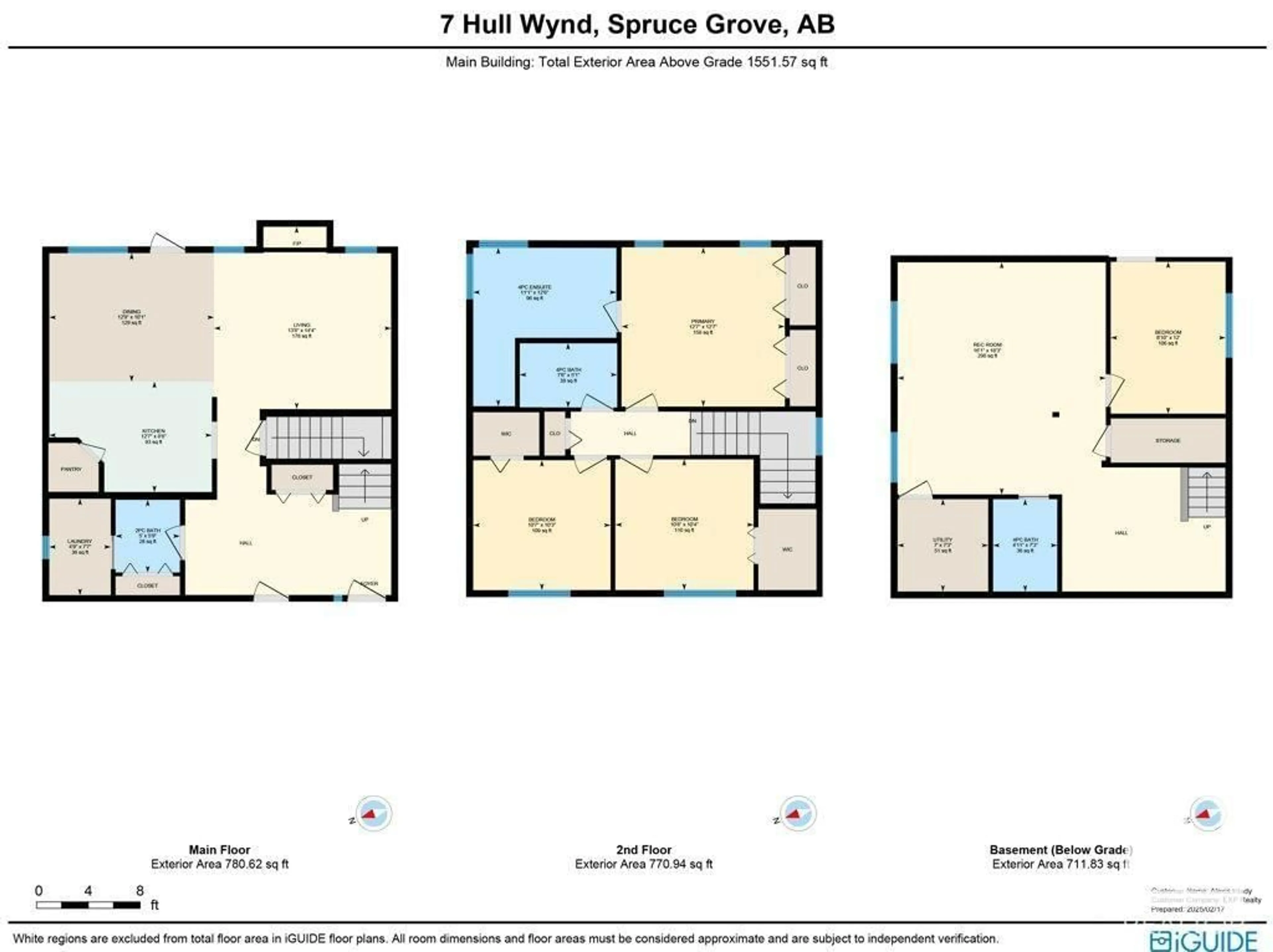 Floor plan for 7 HULL WD, Spruce Grove Alberta T7X0X5