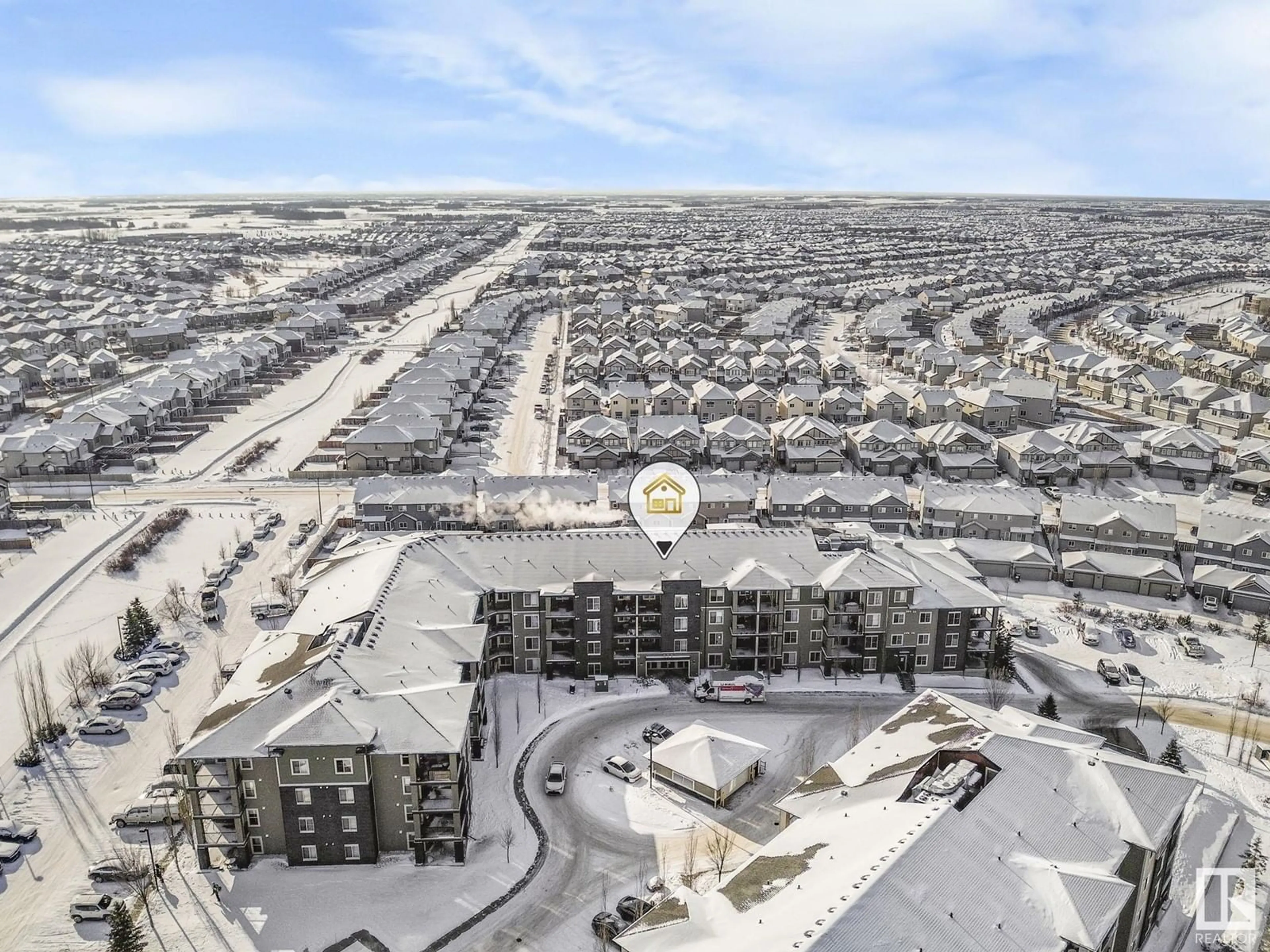 A pic from outside/outdoor area/front of a property/back of a property/a pic from drone, unknown for #110 111 WATT CM SW, Edmonton Alberta T6X2C6