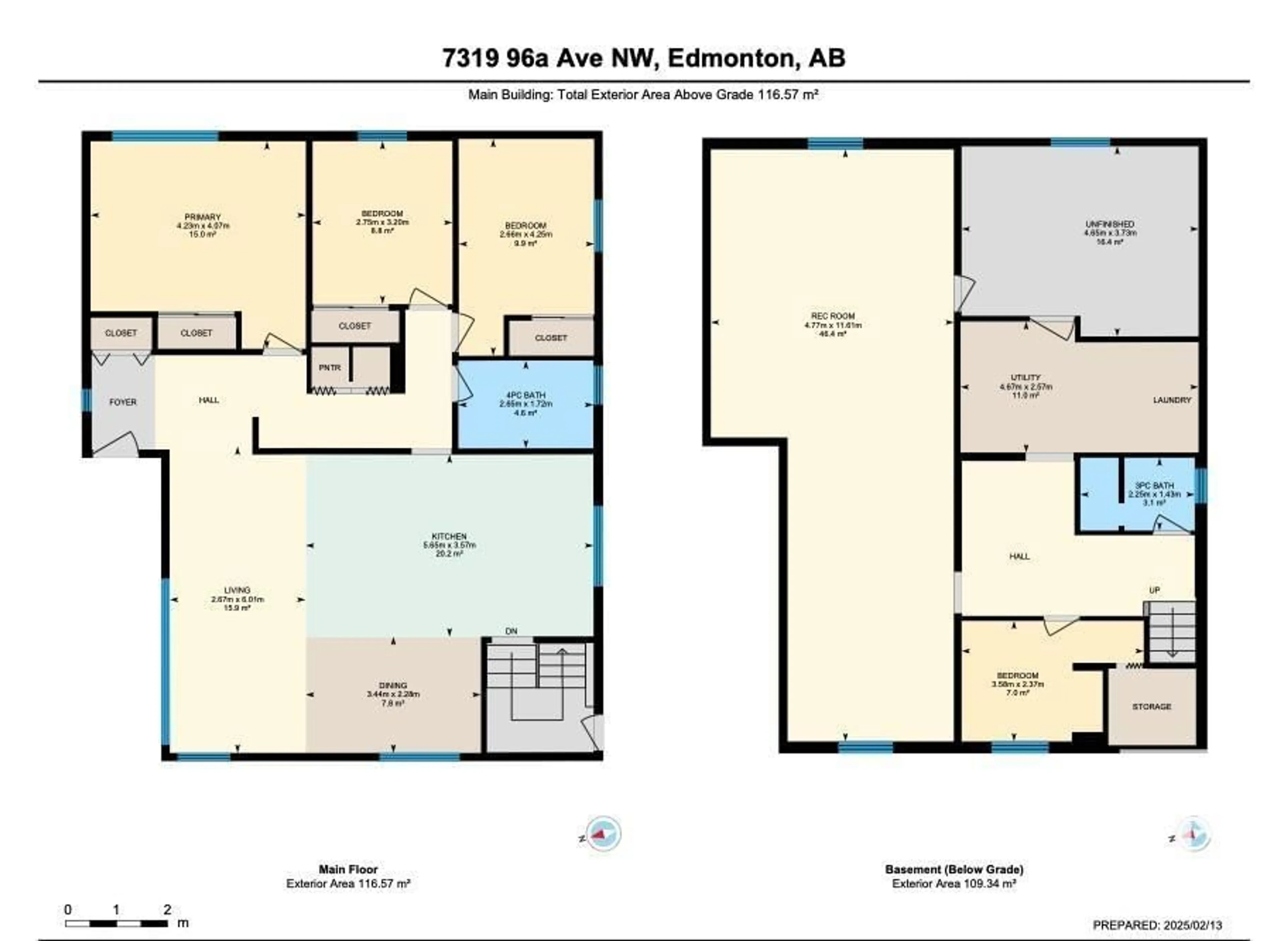 Floor plan for 7319 96A AV NW, Edmonton Alberta T6B1B5