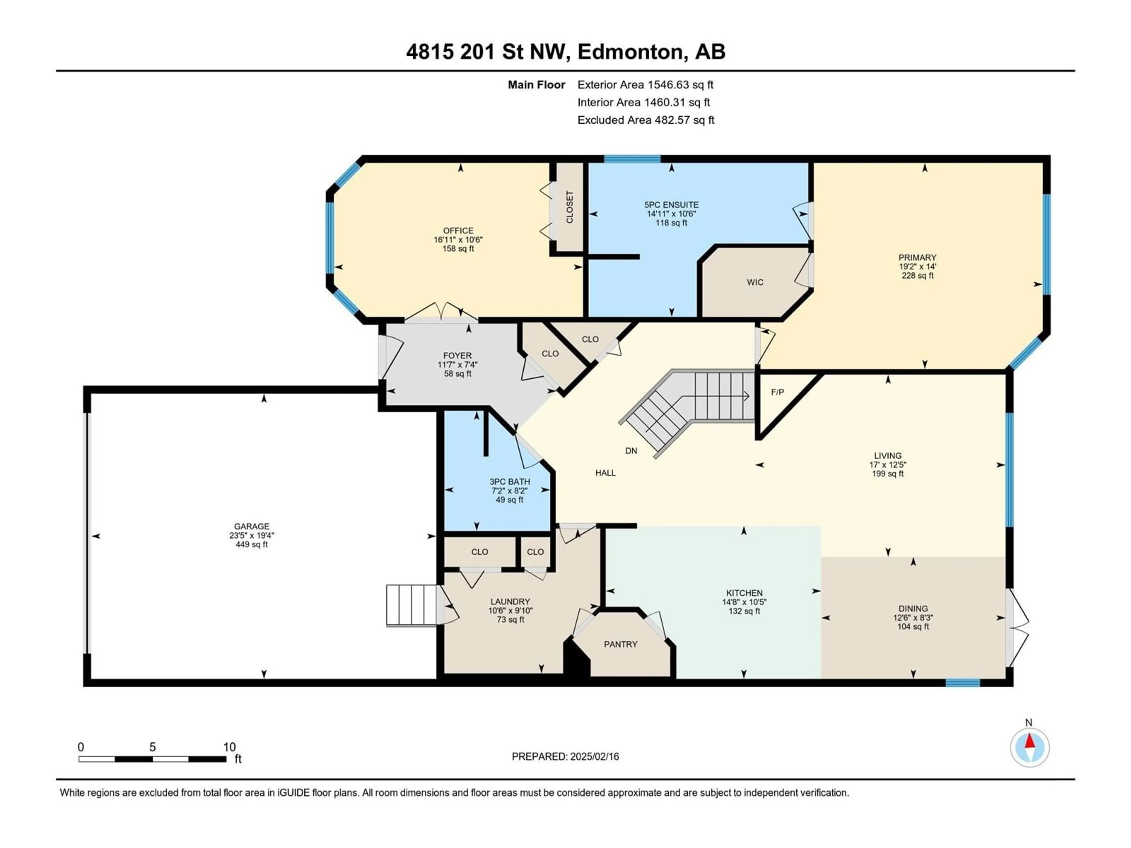 Floor plan for 4815 201 ST NW, Edmonton Alberta T6M2X7