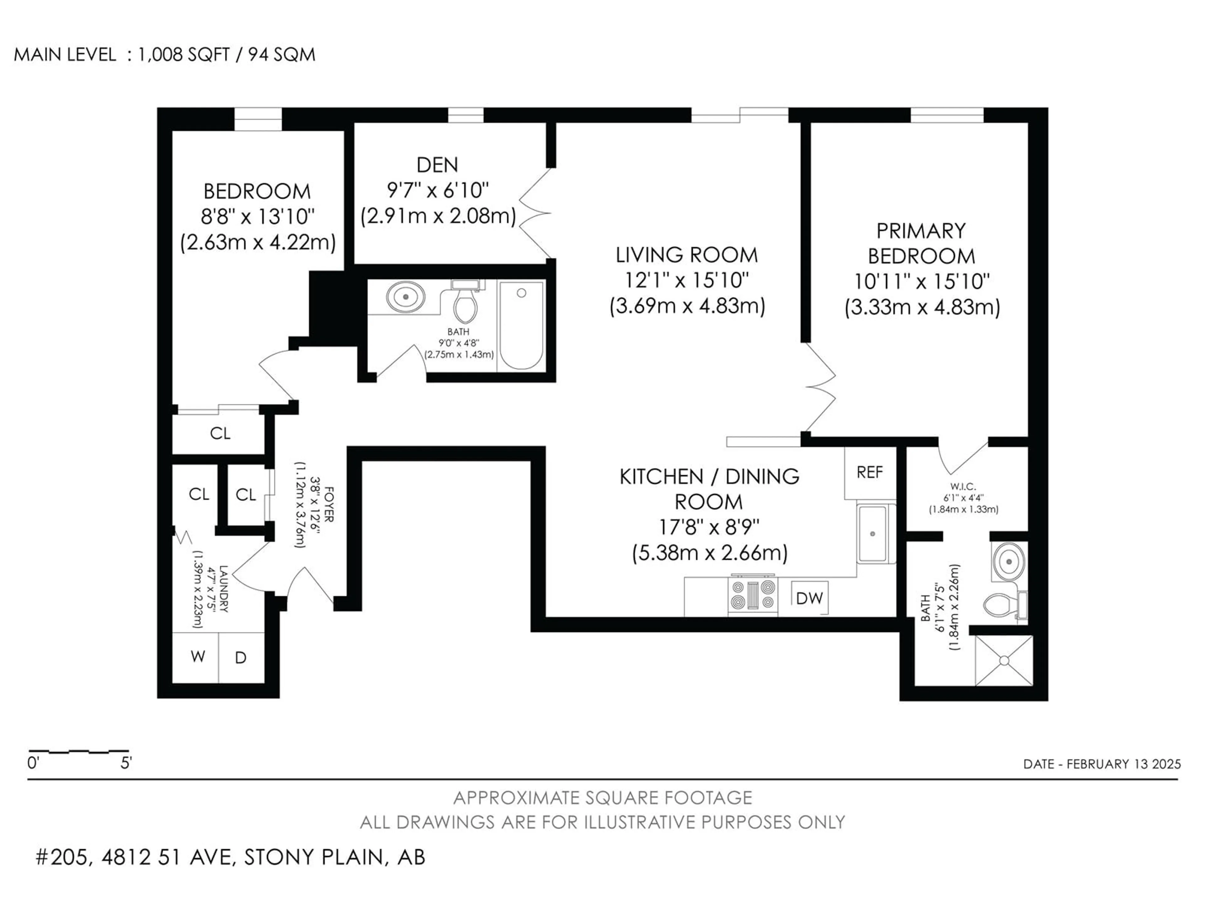 Floor plan for #205 4812 51 AV, Stony Plain Alberta T7Z1P7