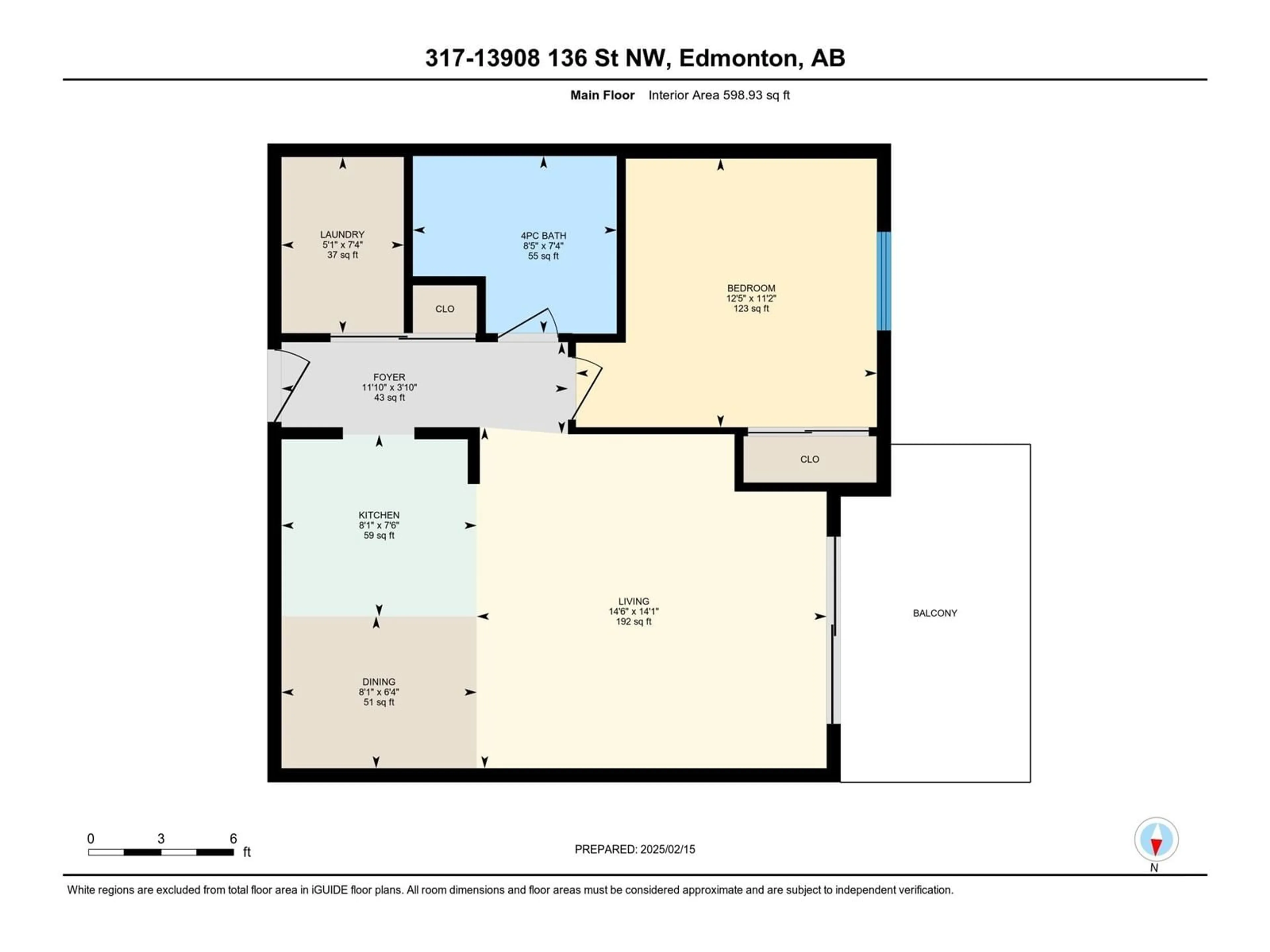 Floor plan for #317 13908 136 ST NW, Edmonton Alberta T6V1Y4