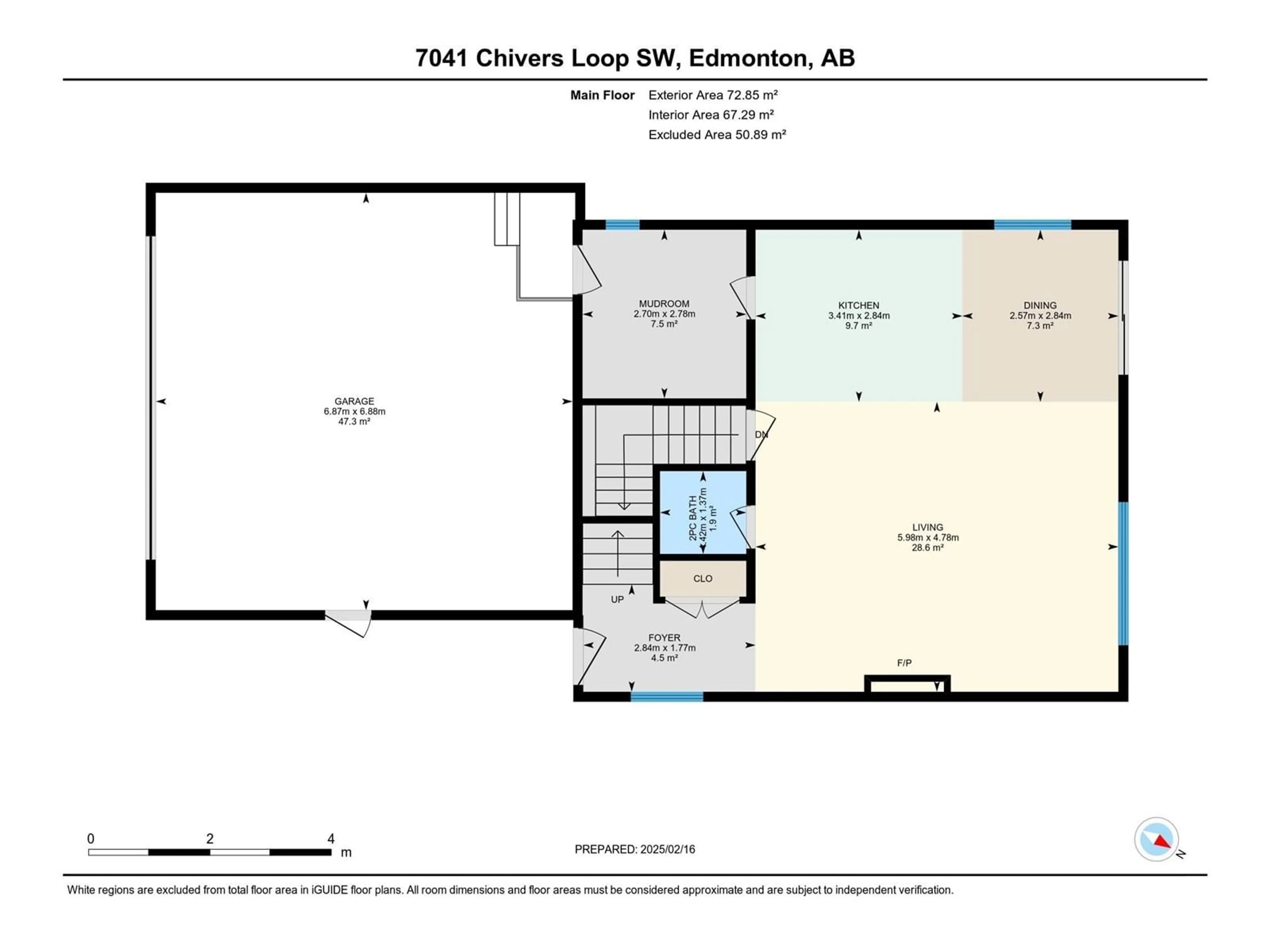 Floor plan for 7041 CHIVERS LO SW, Edmonton Alberta T6W3Y7