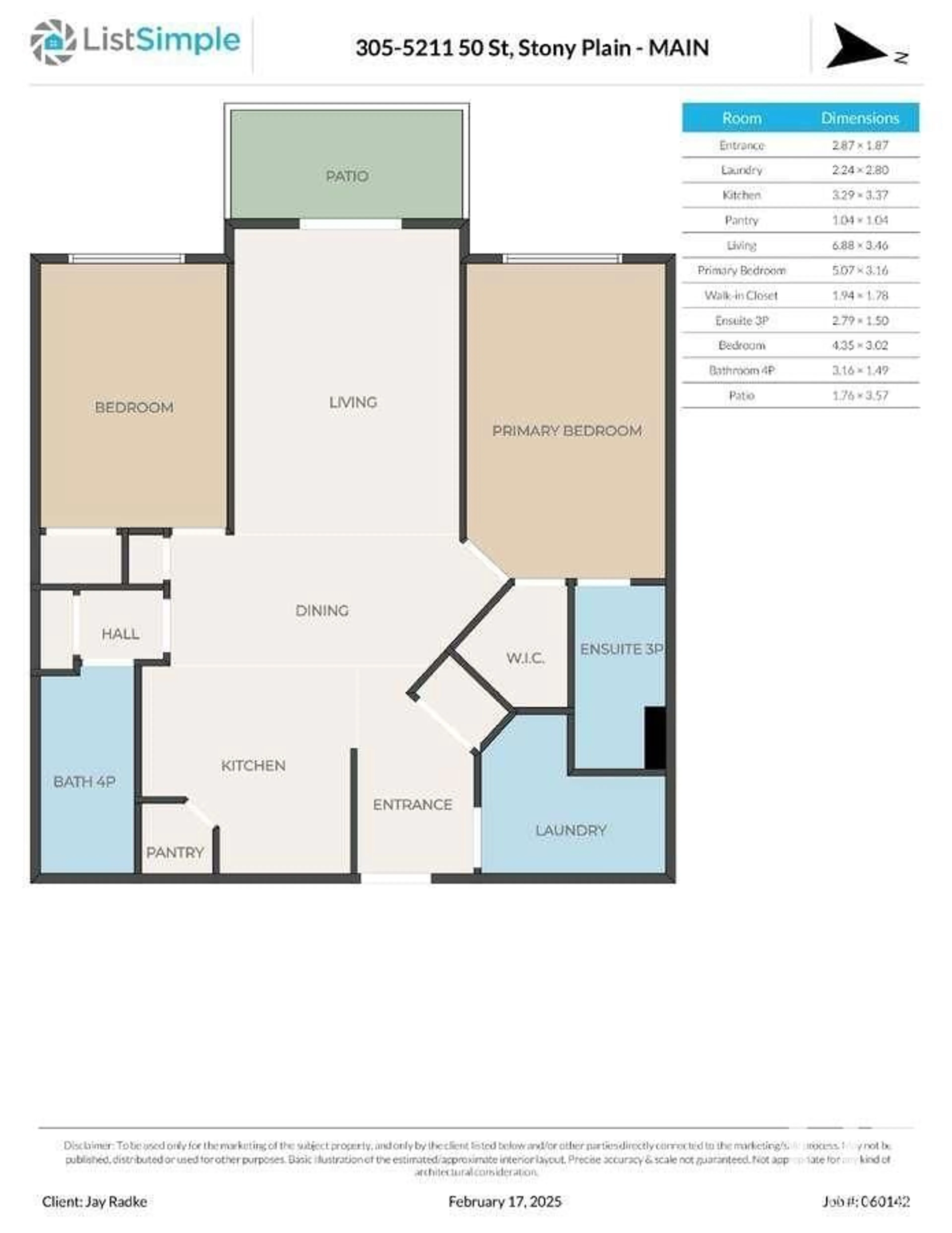 Floor plan for #305 5211 50 ST, Stony Plain Alberta T7Z0C1